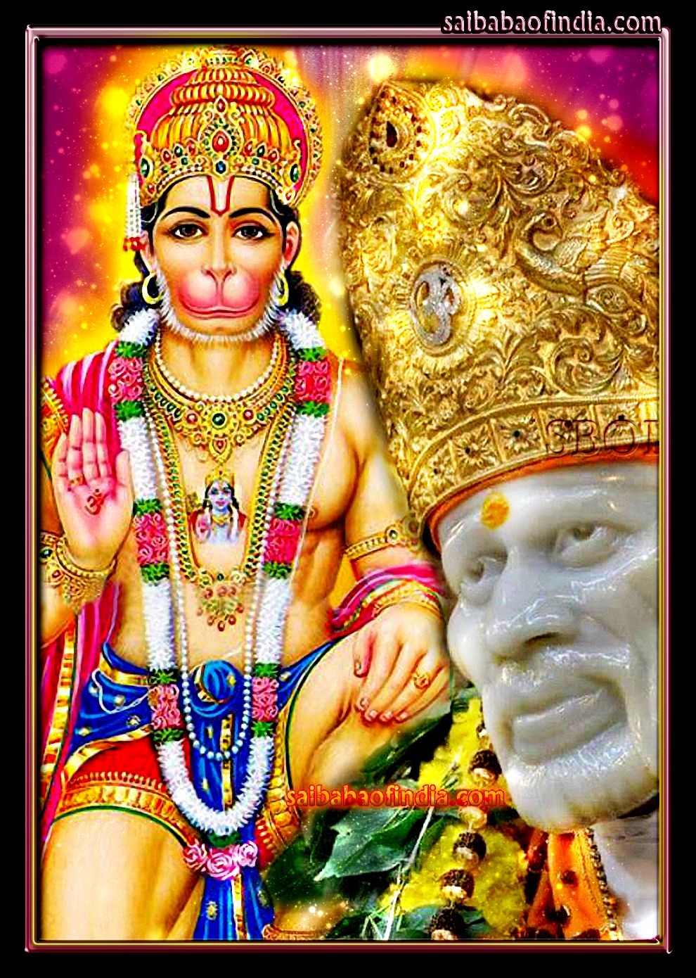 990x1390 Hanuman Saibaba Wallpaper Saibabaofindia Sboi Shirdi, Phone