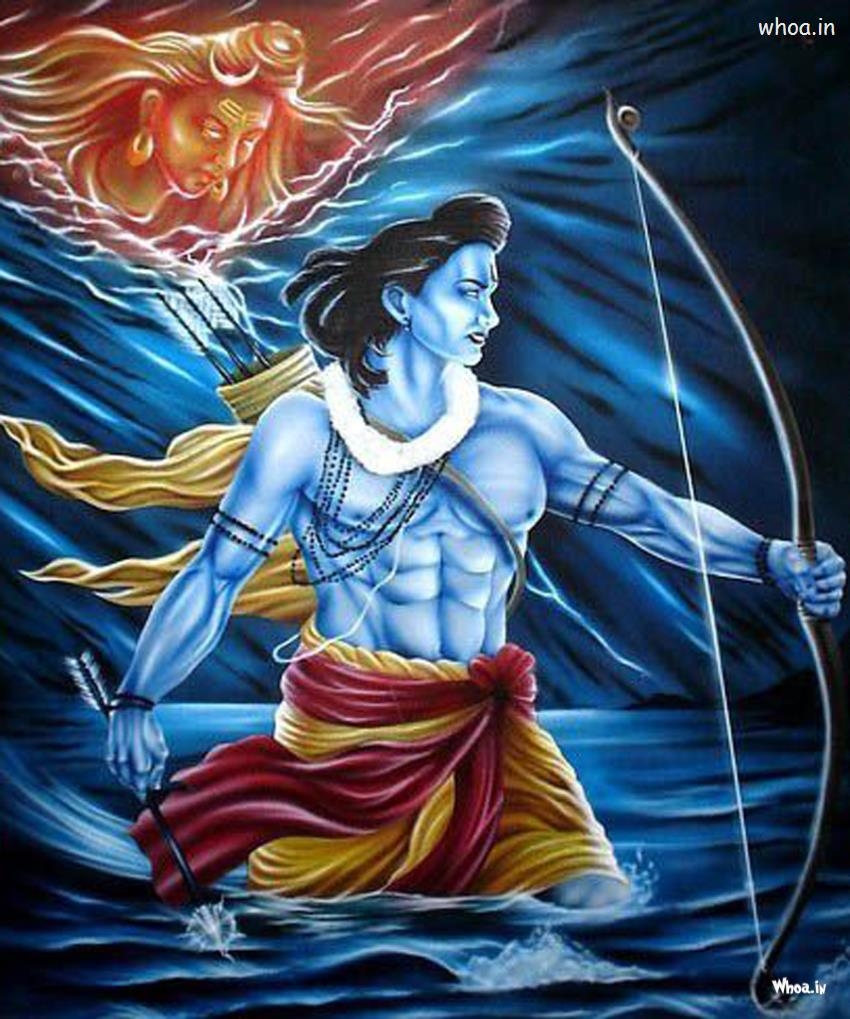 850x1020 Lord Ram And Shiv Art Painting, Phone