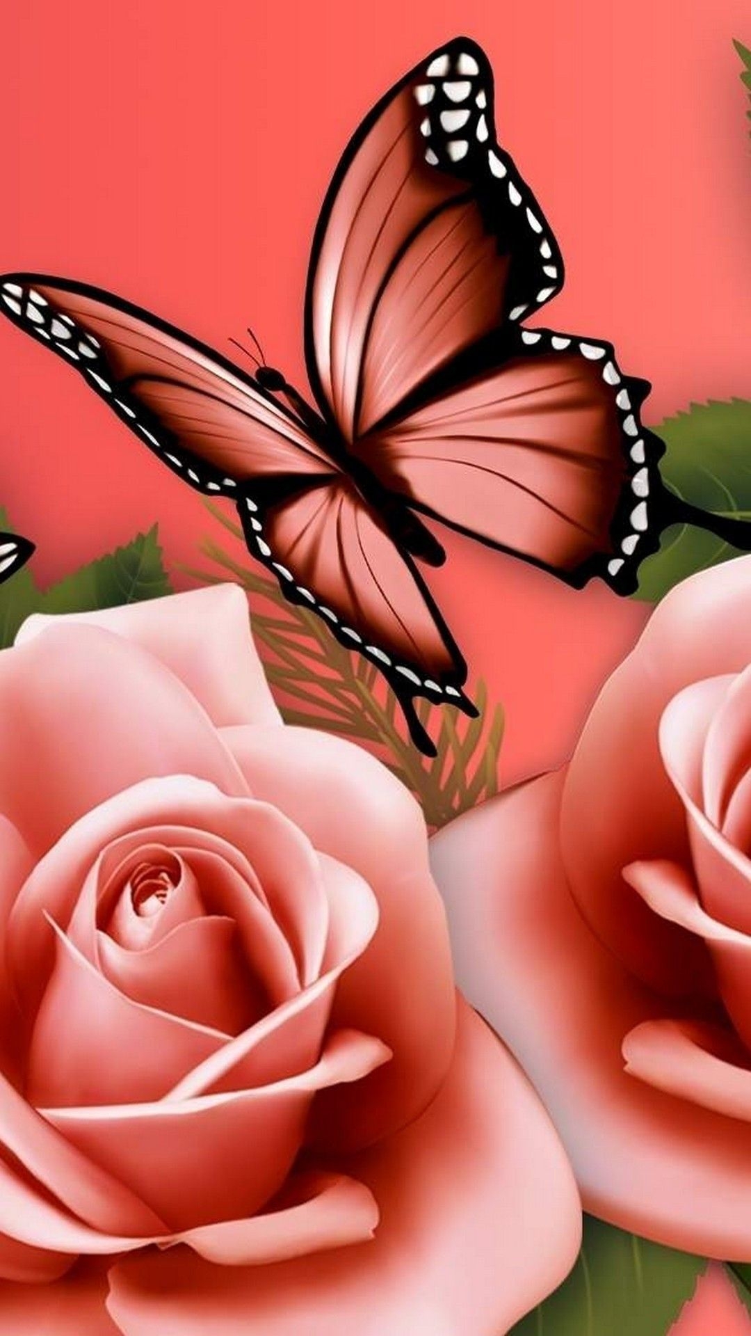 1080x1920 Pink Butterfly Wallpaper Desktop, Phone