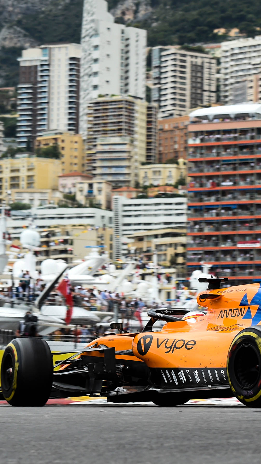 1090x1920 Download F1 Mclaren On Monaco Circuit iPhone Wallpaper, Phone