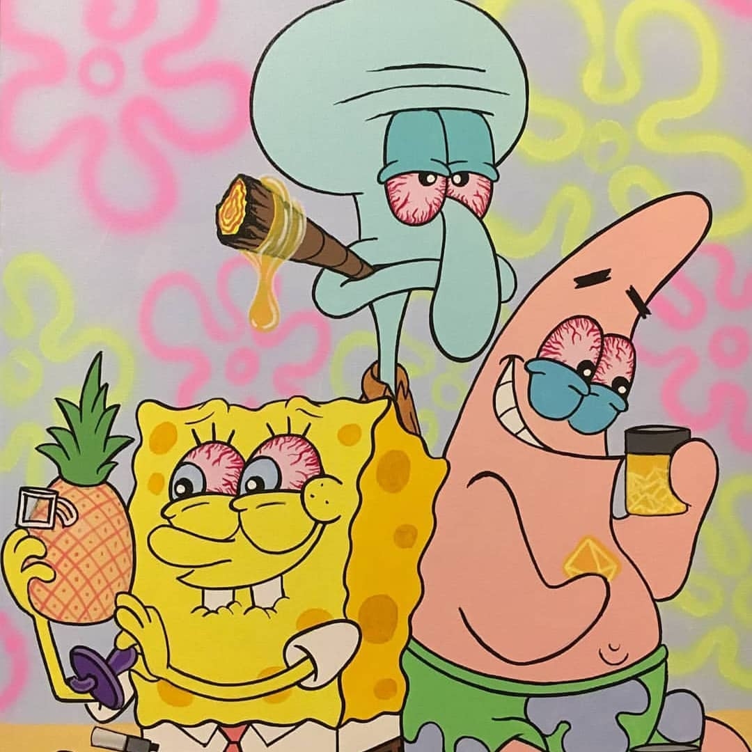 1080x1080 Spongebob Smokes Seaweed, Phone