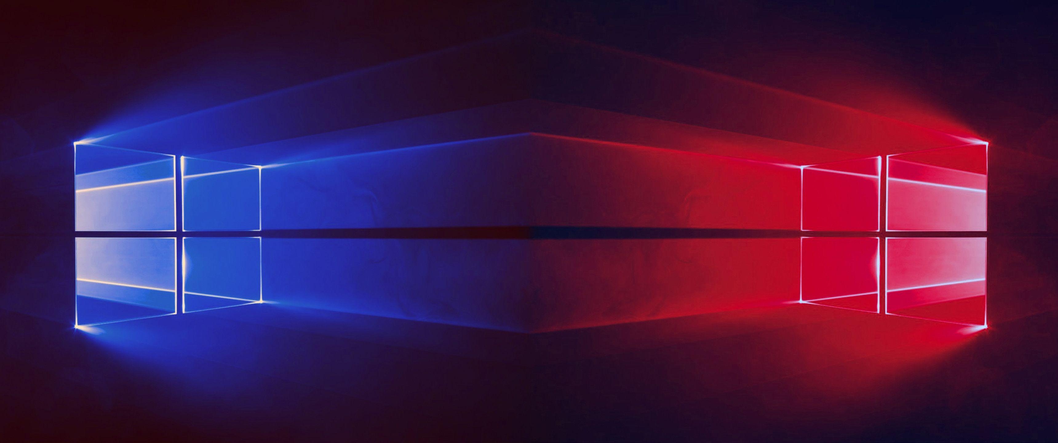 3440x1440 Windows 10 Windows Blue & Red. Wallpaper windows Windows wallpaper, Microsoft wallpaper, Dual Screen