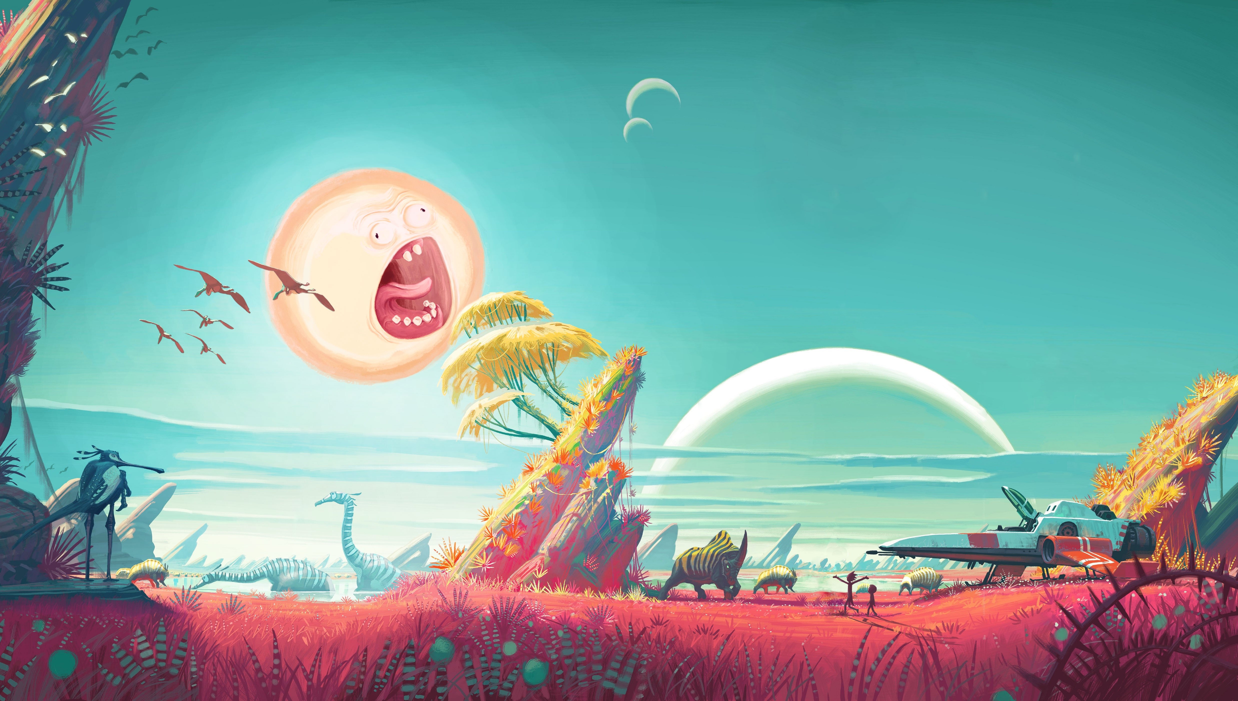 4950x2810 Better late than never. Updated Rick & Morty / No Man's Sky, Desktop