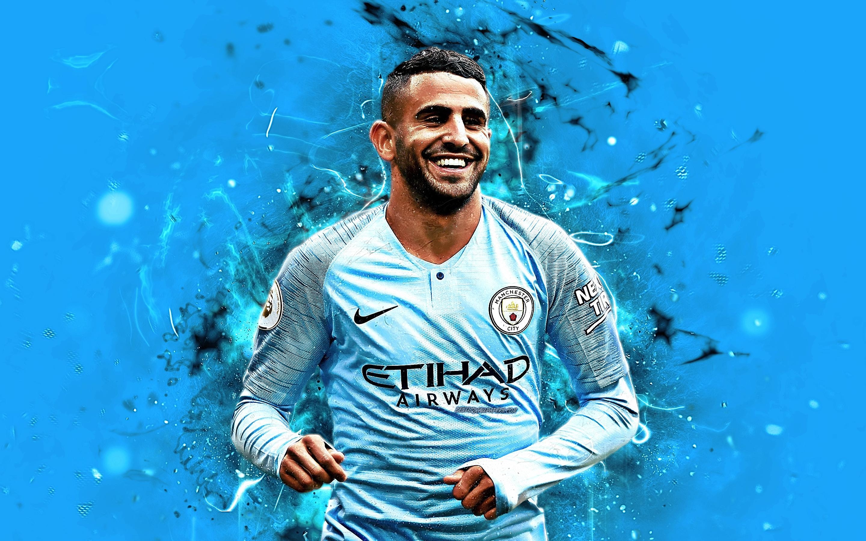 2880x1800 Download wallpaper Riyad Mahrez, Algerian footballer, Manchester, Desktop