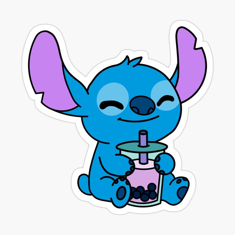 1000x1000 Stitch boba tea Poster, Phone