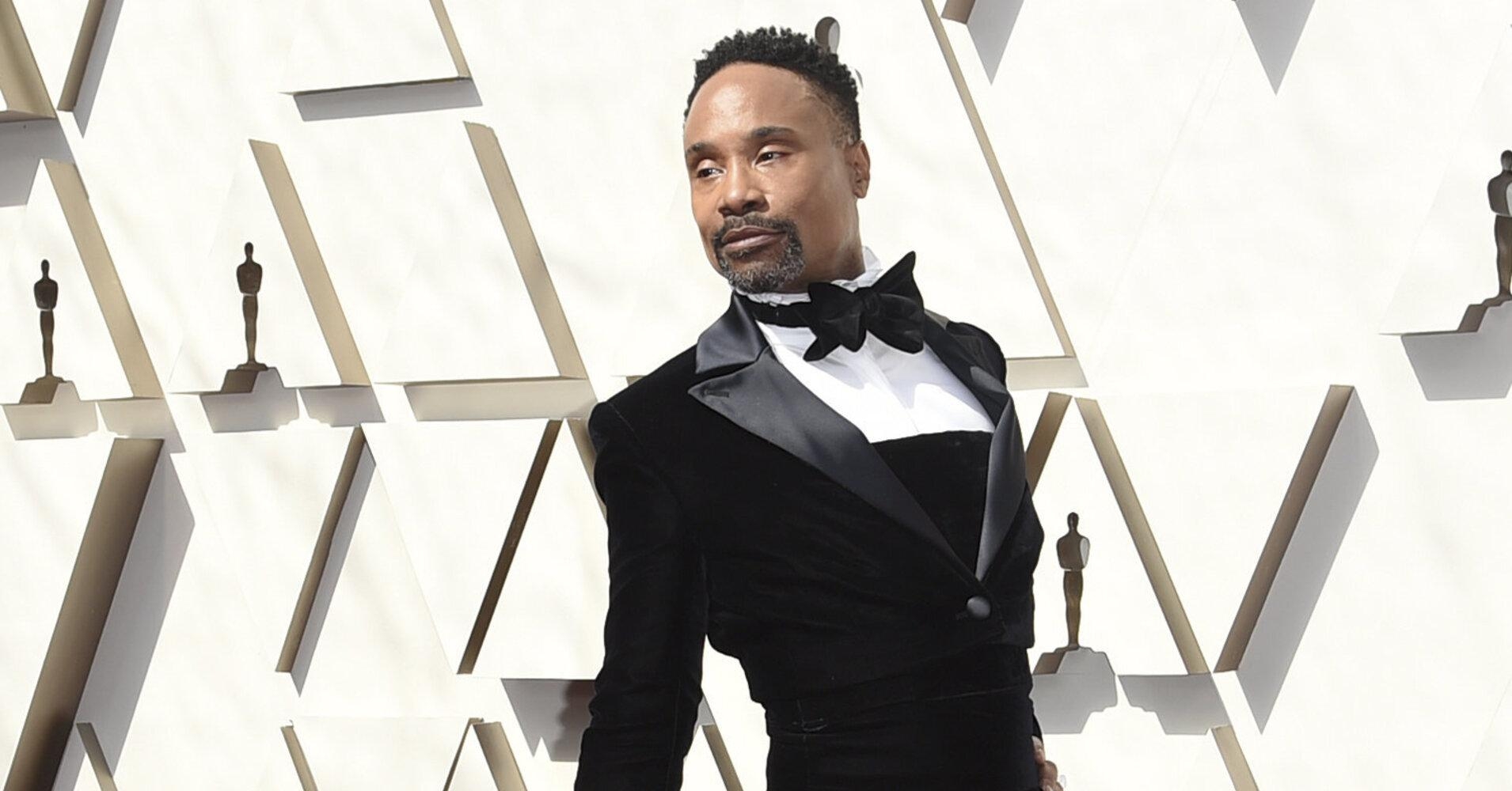 1910x1000 Billy Porter Slays Oscars 2019 Red Carpet With Velvet Tuxedo Dress, Desktop