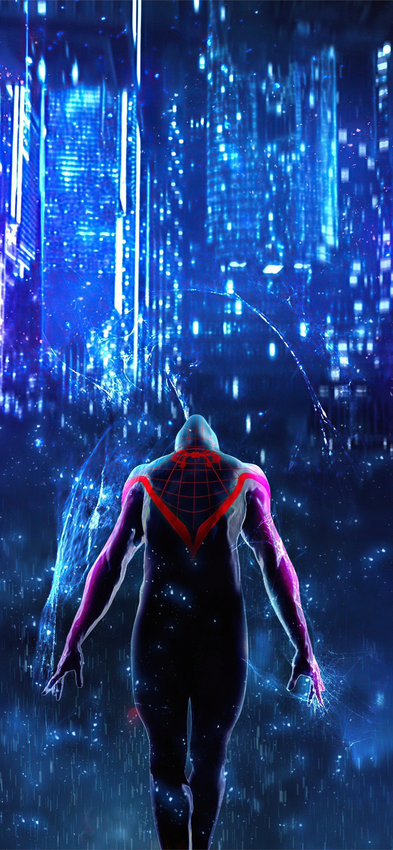 1290x2780 spiderman into the spider verse poster iPhone Wallpaper Free Download, Phone