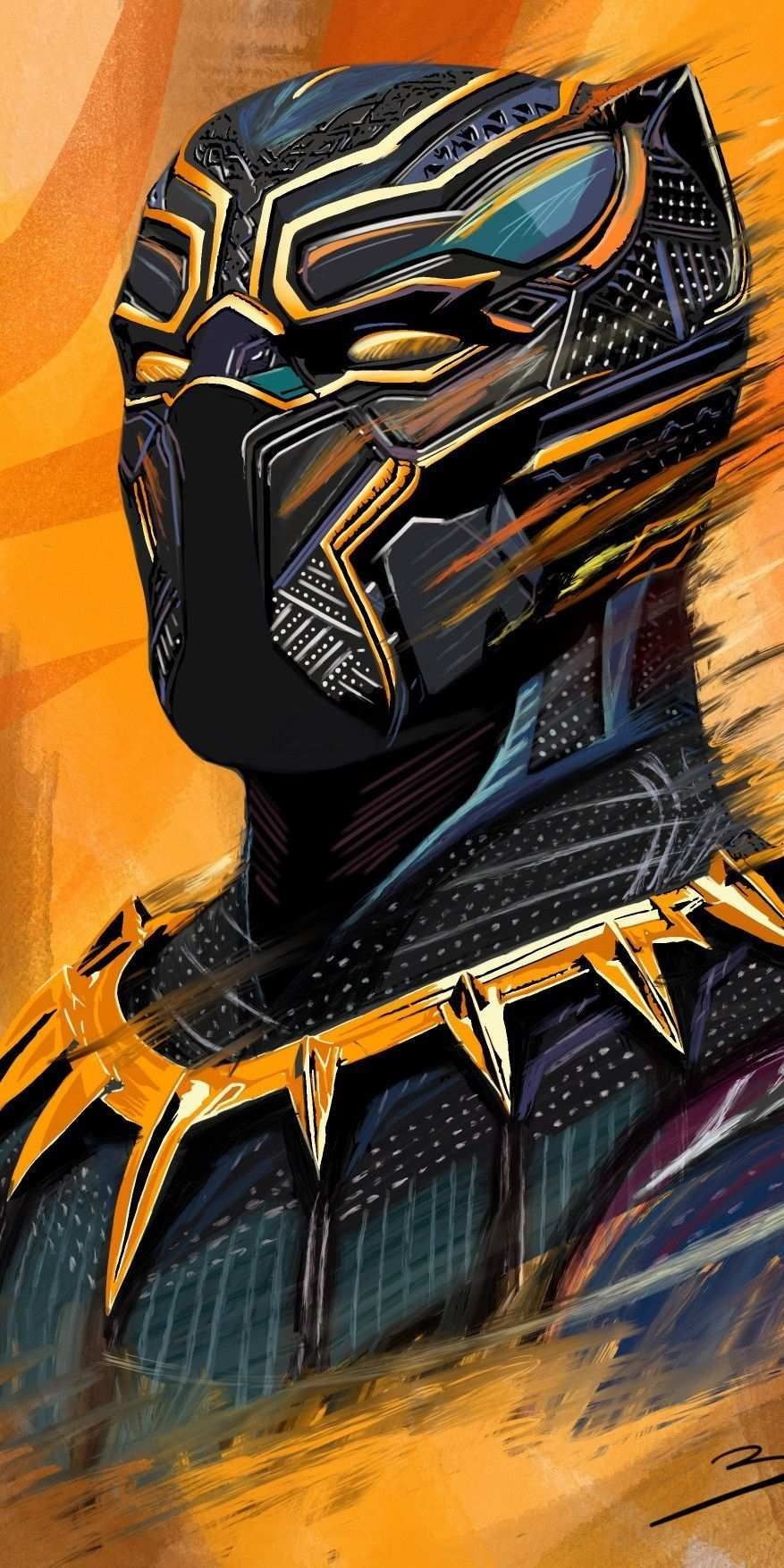 880x1760 Black Panther Art HD iPhone Wallpaper, Phone