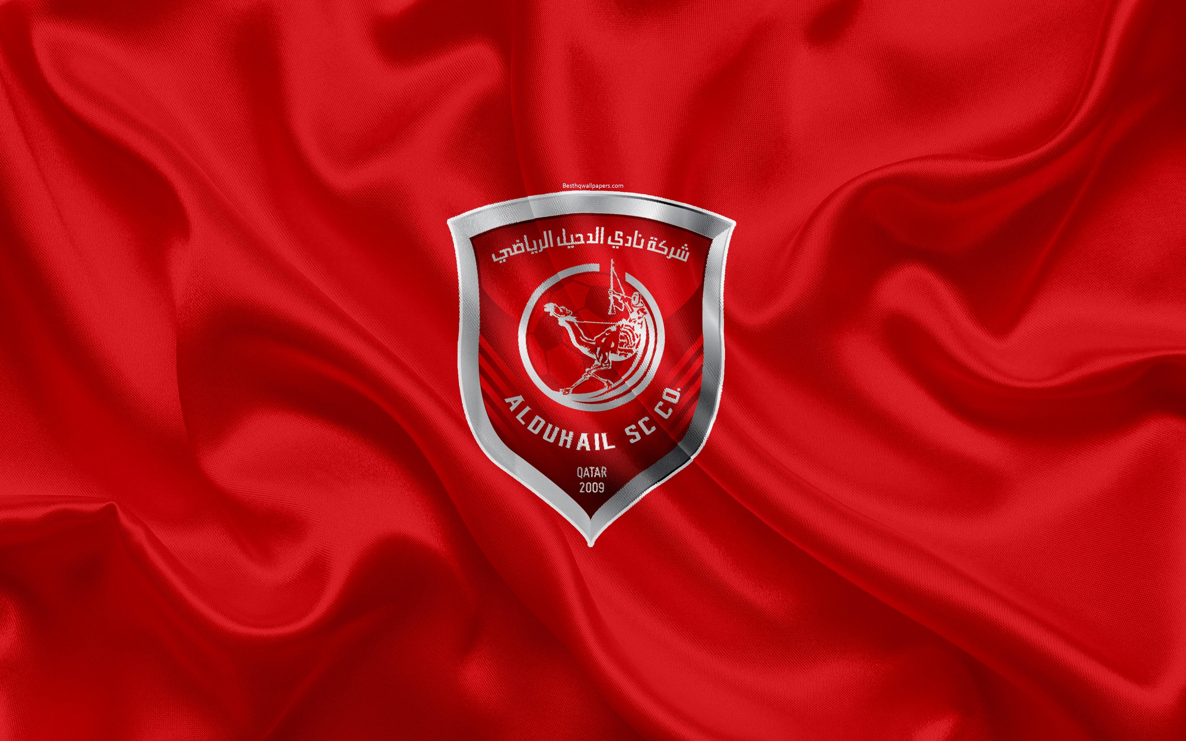 3840x2400 Download Wallpaper Al Duhail SC, 4k, Qatar Football Club, Emblem, Desktop