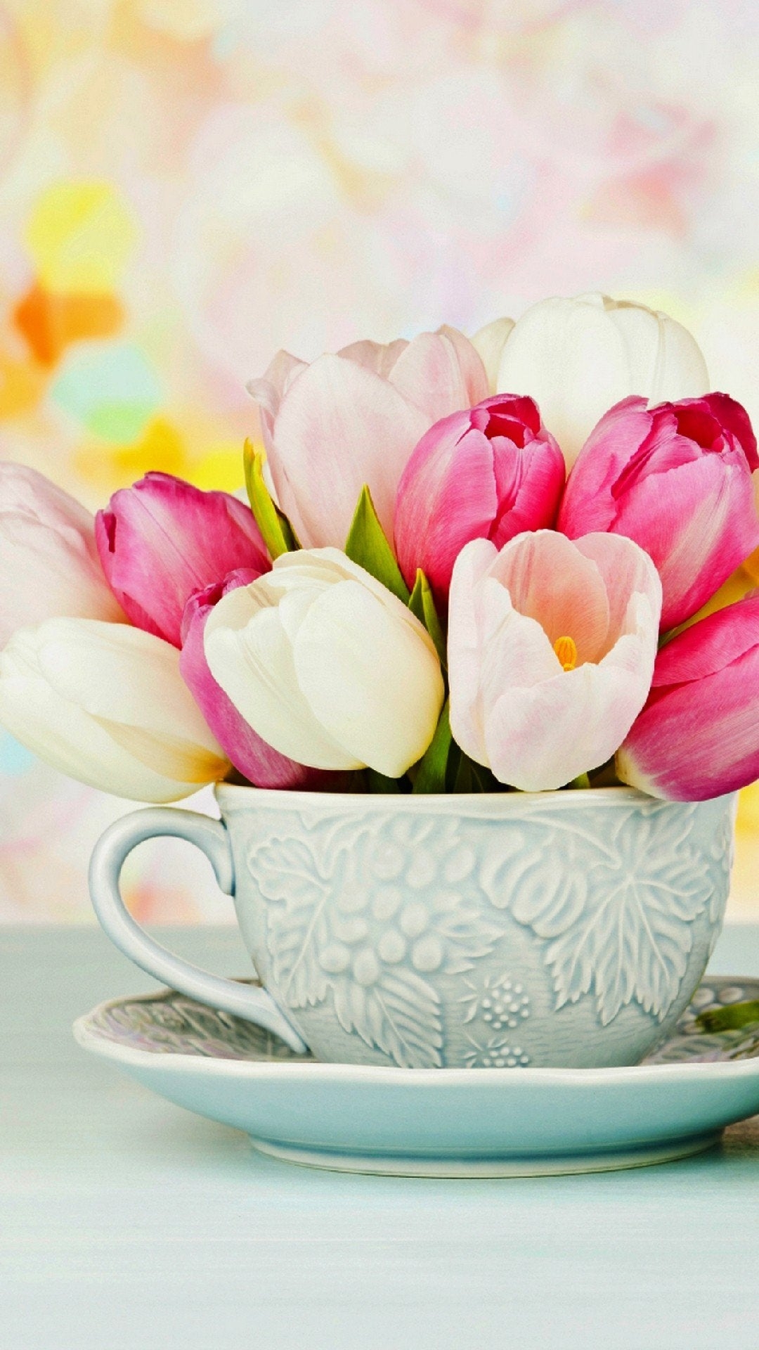 1080x1920 Flowers Bouquet Gift Tulips iPhone Wallpaper Download, Phone