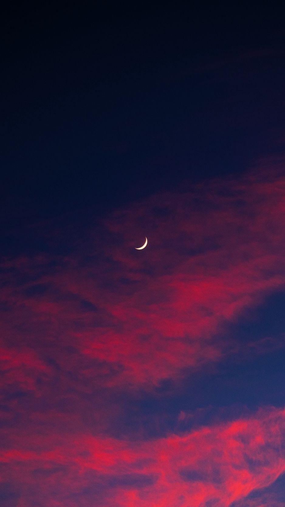 940x1670 Download wallpaper  crescent, moon, sky, clouds, night, Phone