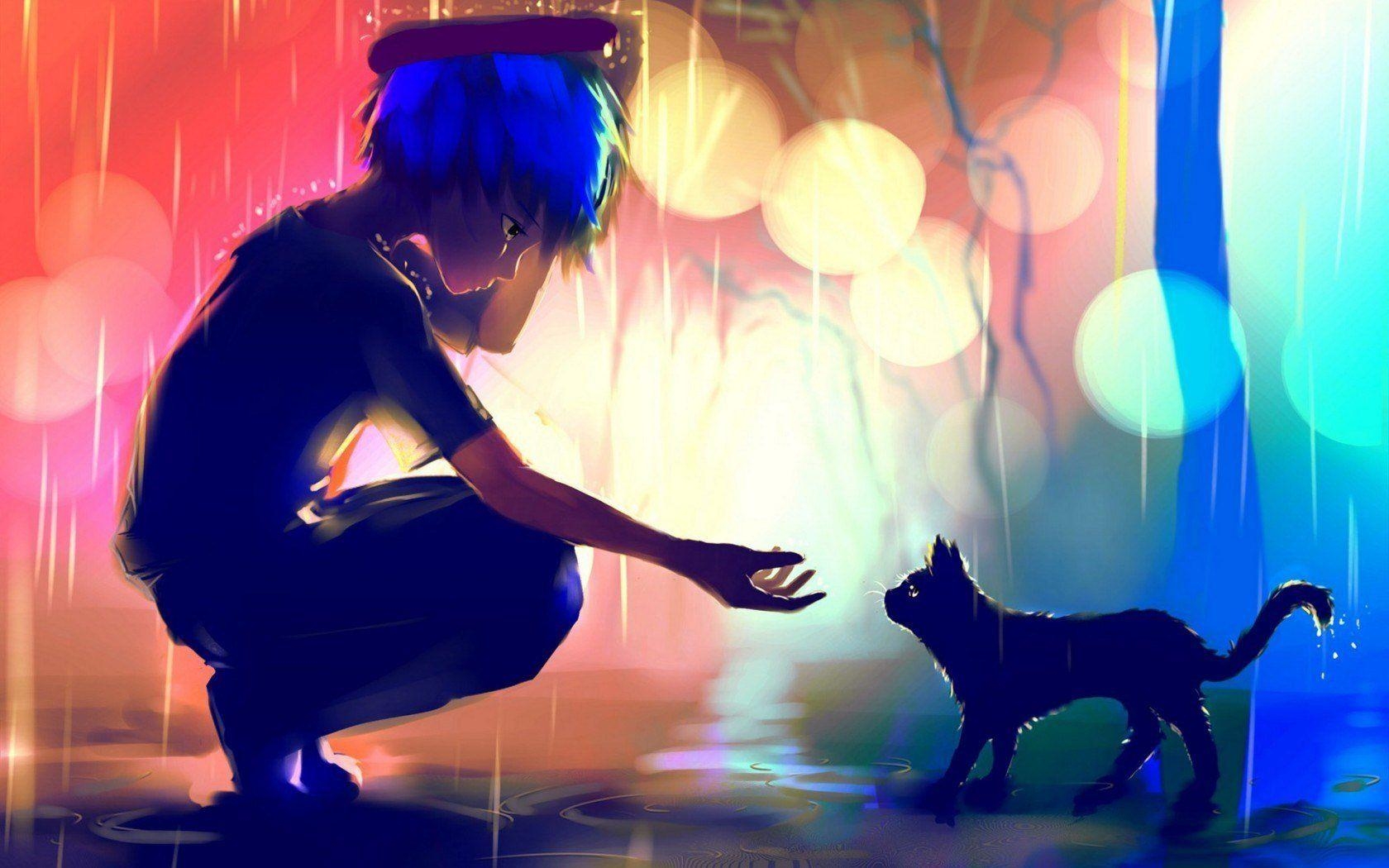 1680x1050 Anime Cat Wallpaper, Desktop