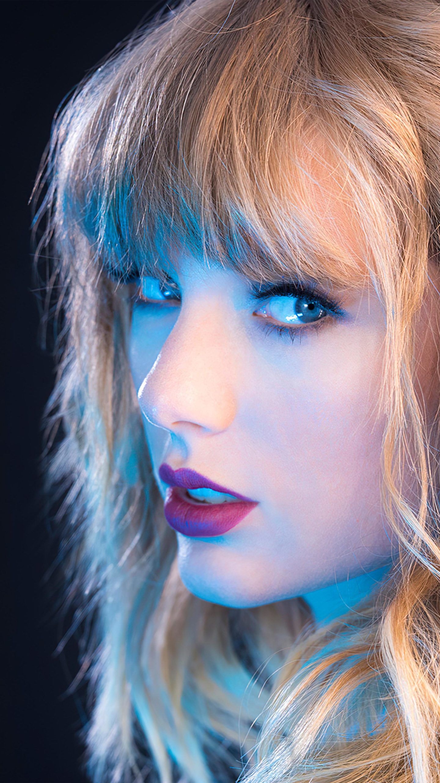 1440x2560 Beautiful Taylor Swift Blue Neon 4K Ultra HD Mobile Wallpaper, Phone