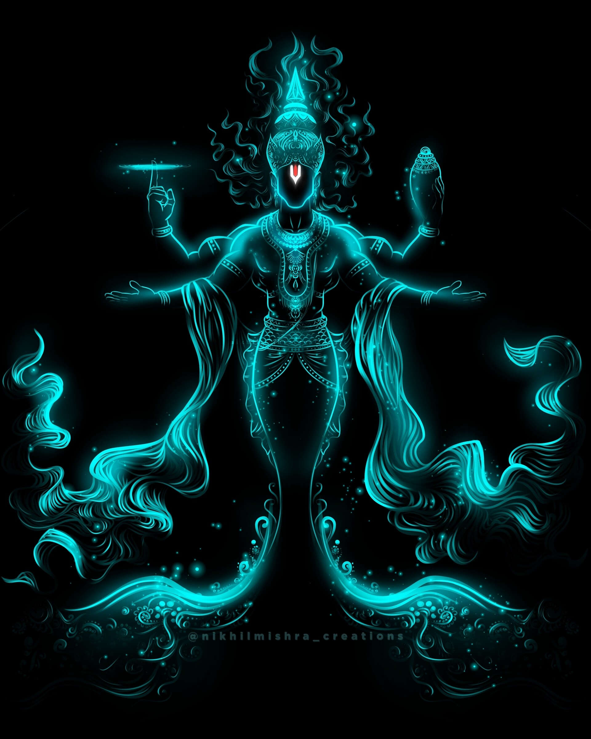 1920x2400 Shri Vishnu ji Matsya avatar Lord Vishnu ji digital painting, Phone