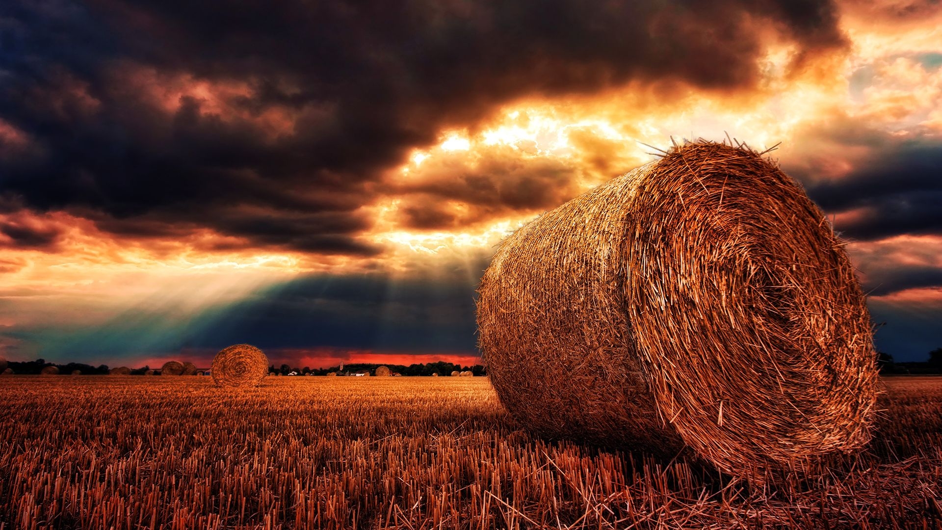 1920x1080 Hay Bale 4K Laptop Background, Desktop