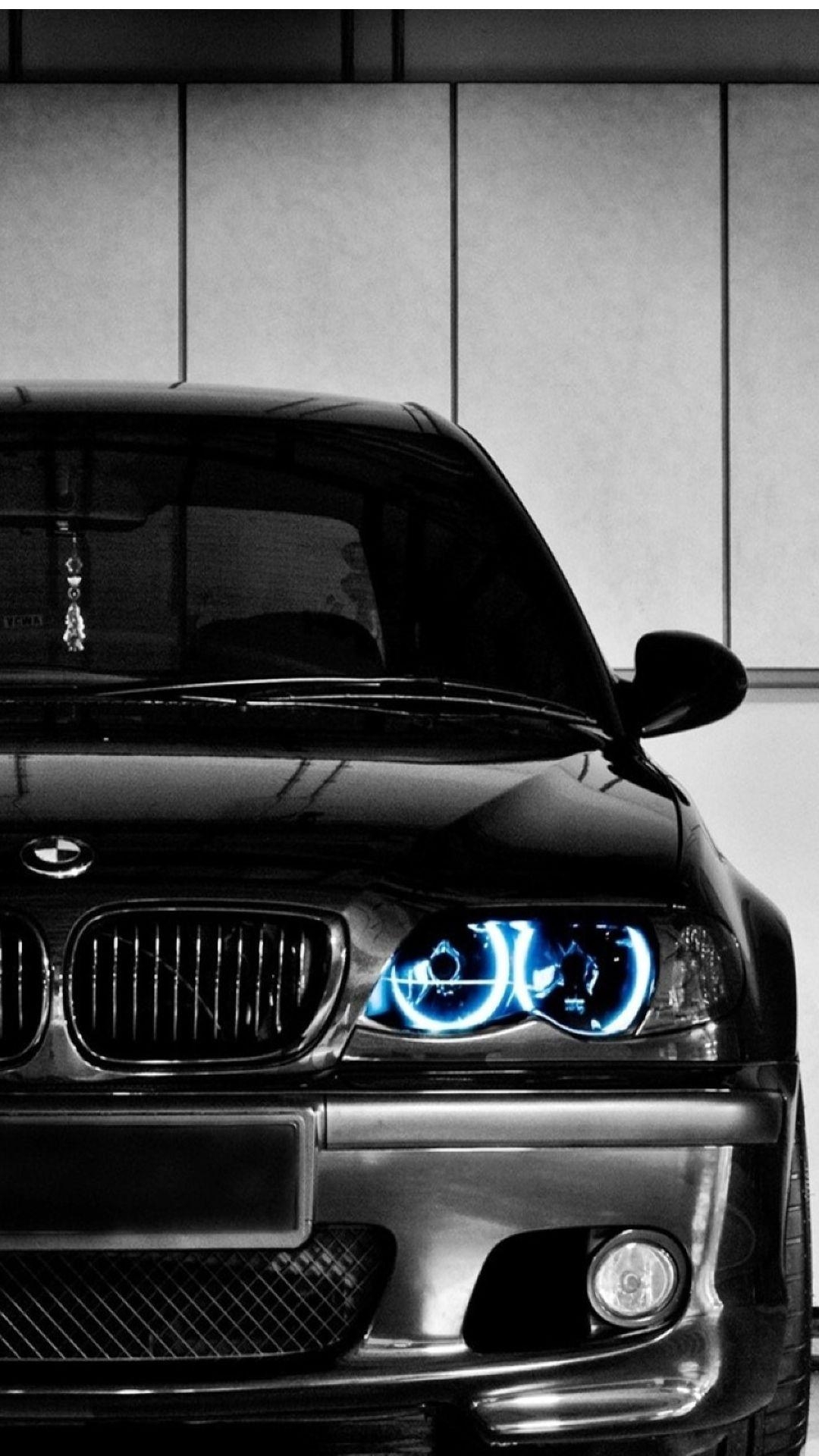 1080x1920 Black BMW Front Blue LED Android Wallpaper free download, Phone