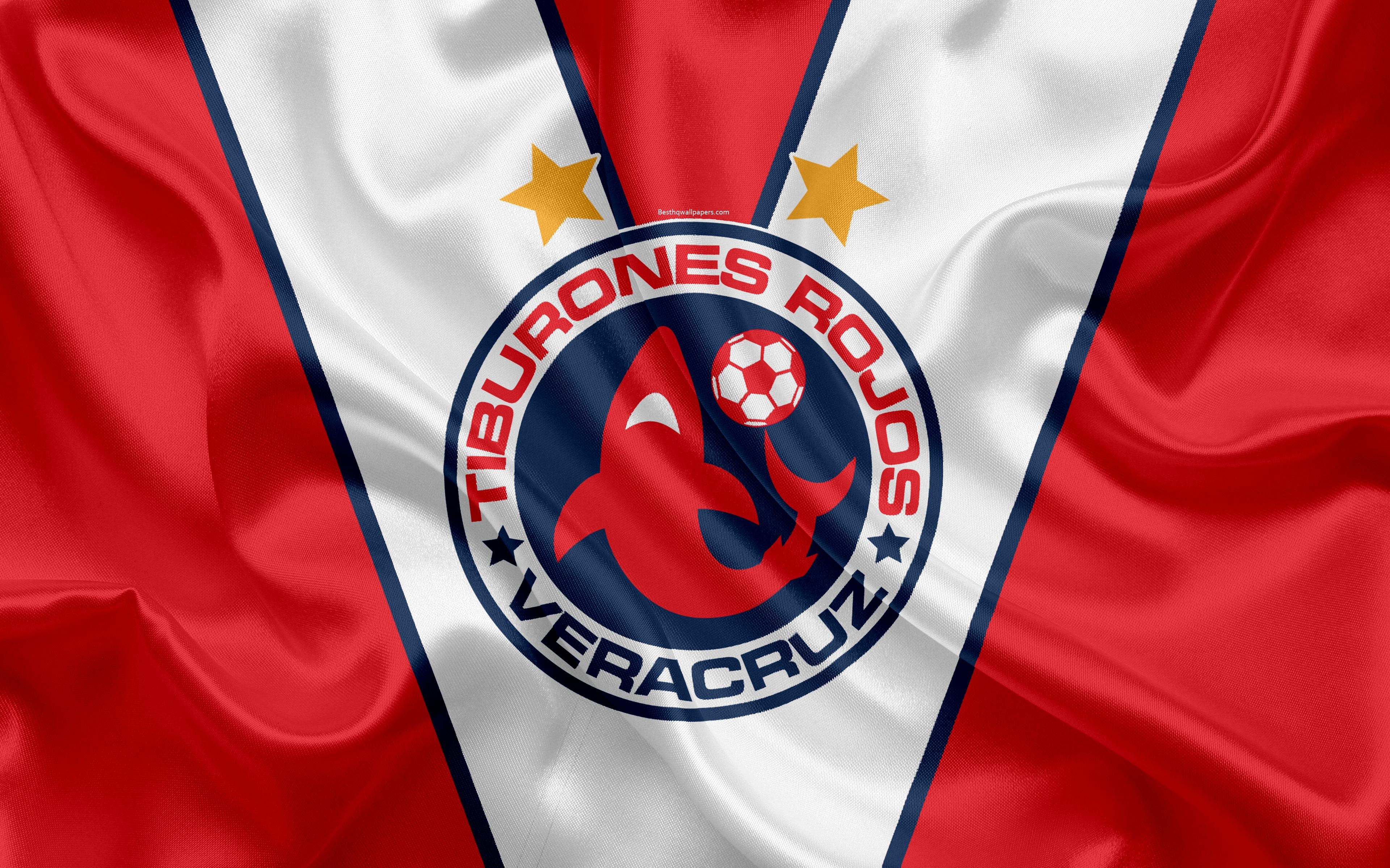 3840x2400 Download wallpaper Veracruz FC, Tiburones Rojos de Veracruz, 4k, Desktop