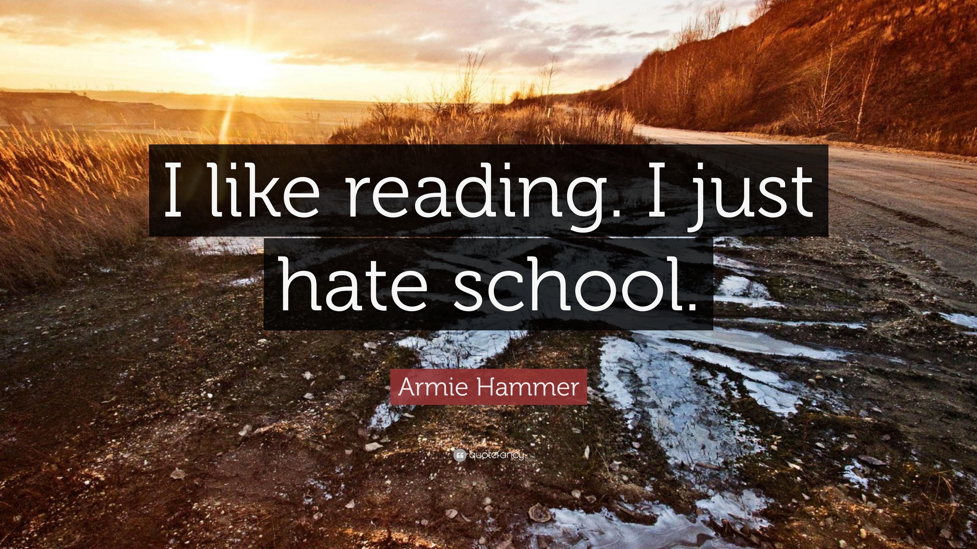 3840x2160 Armie Hammer Quote: “I like reading. I just hate school, Desktop