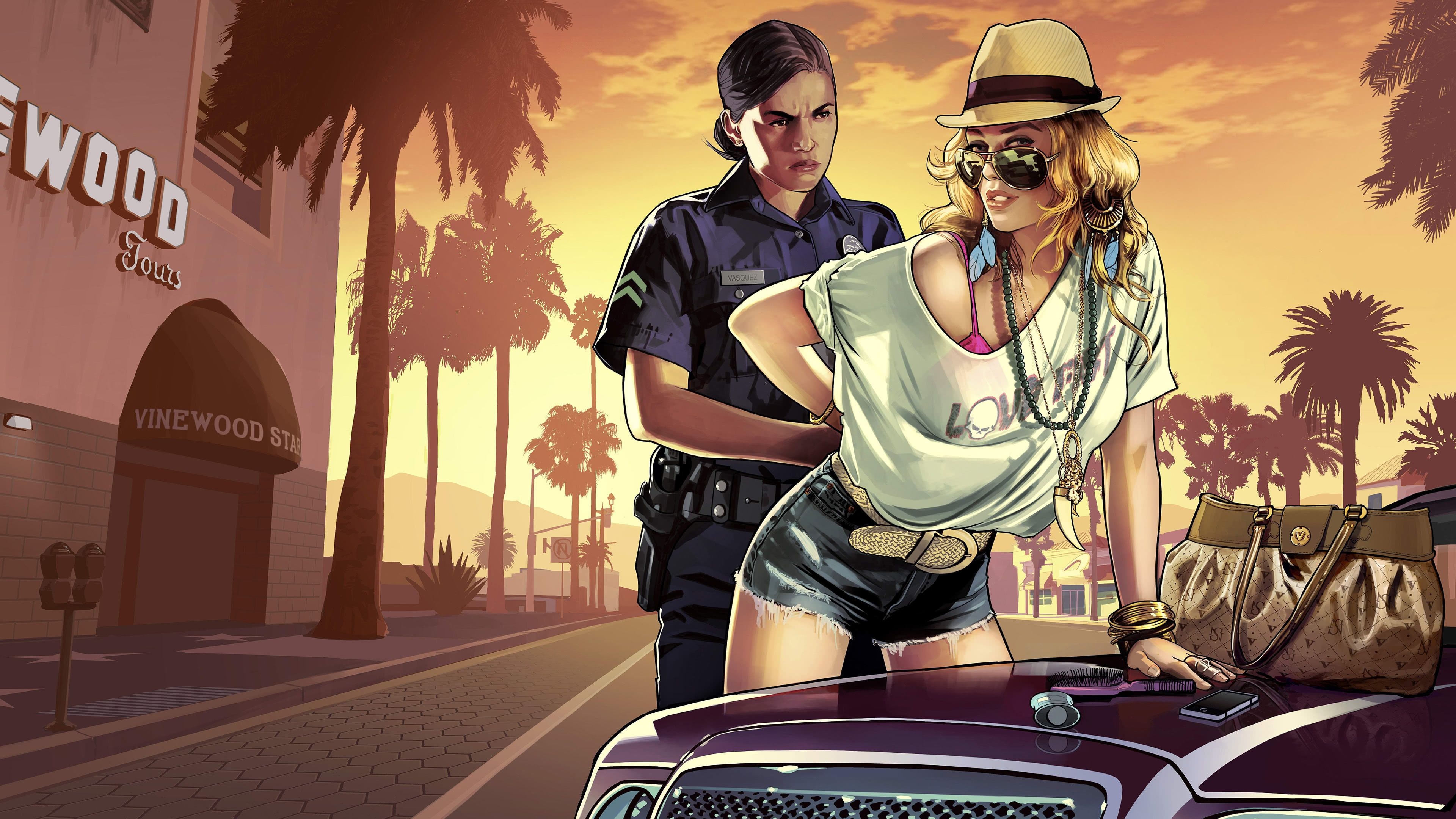 3840x2160 Grand Theft Auto 5 Female Police UHD 4K Wallpaper, Desktop