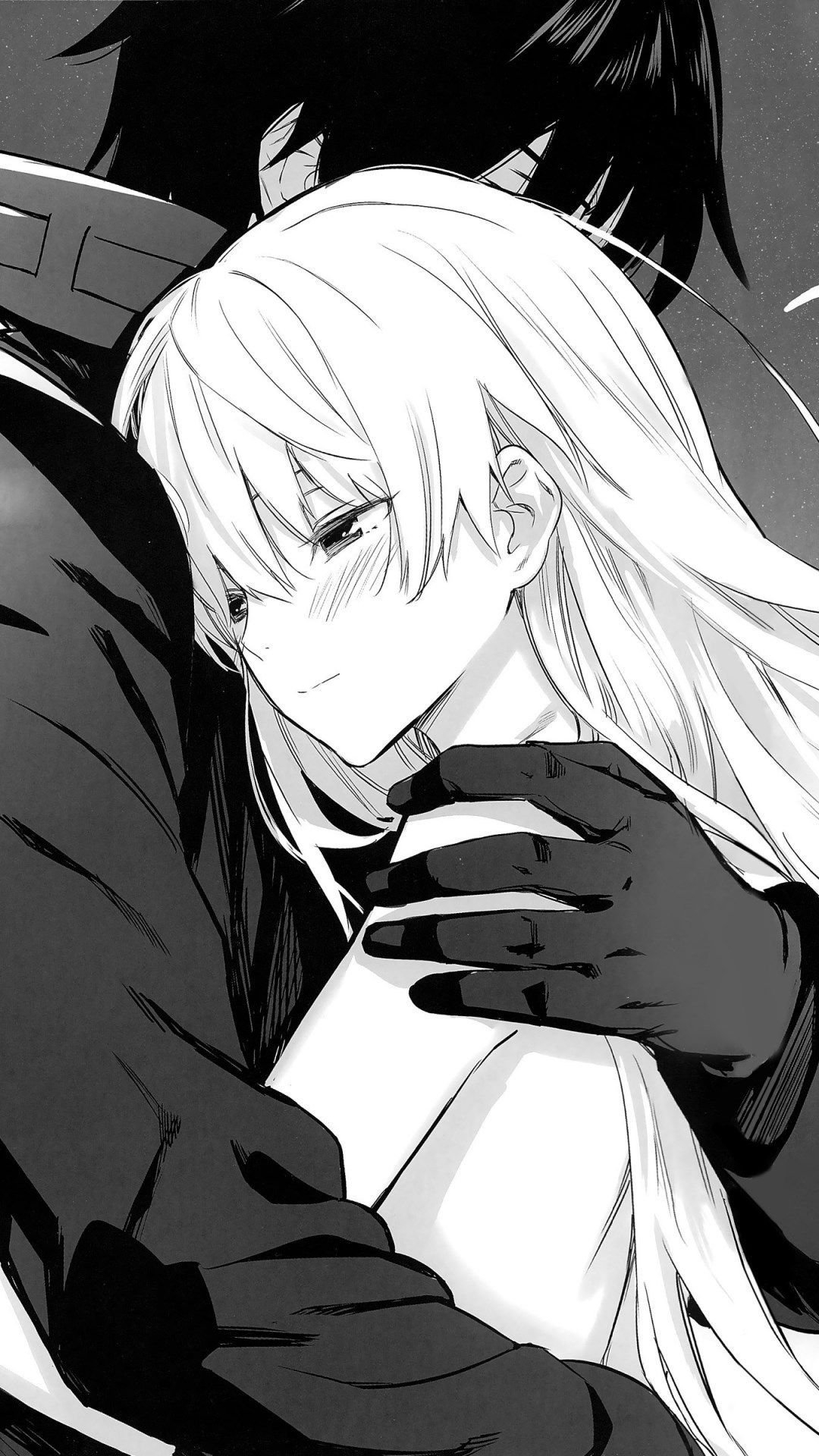 1080x1920 Anime black and white boy Wallpaper Download, Phone