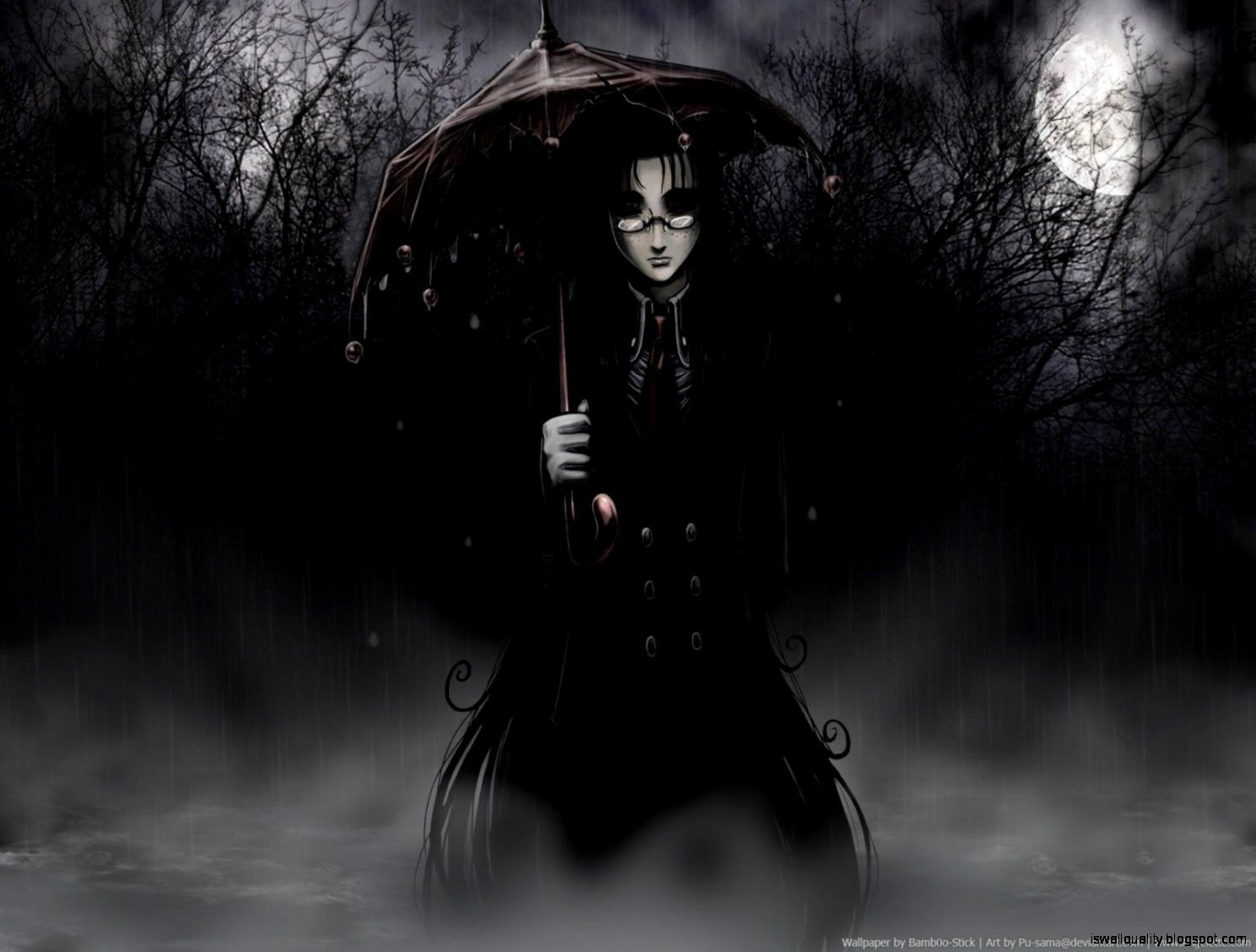 1490x1130 Dark Gothic Anime Girl Anime Background, Desktop