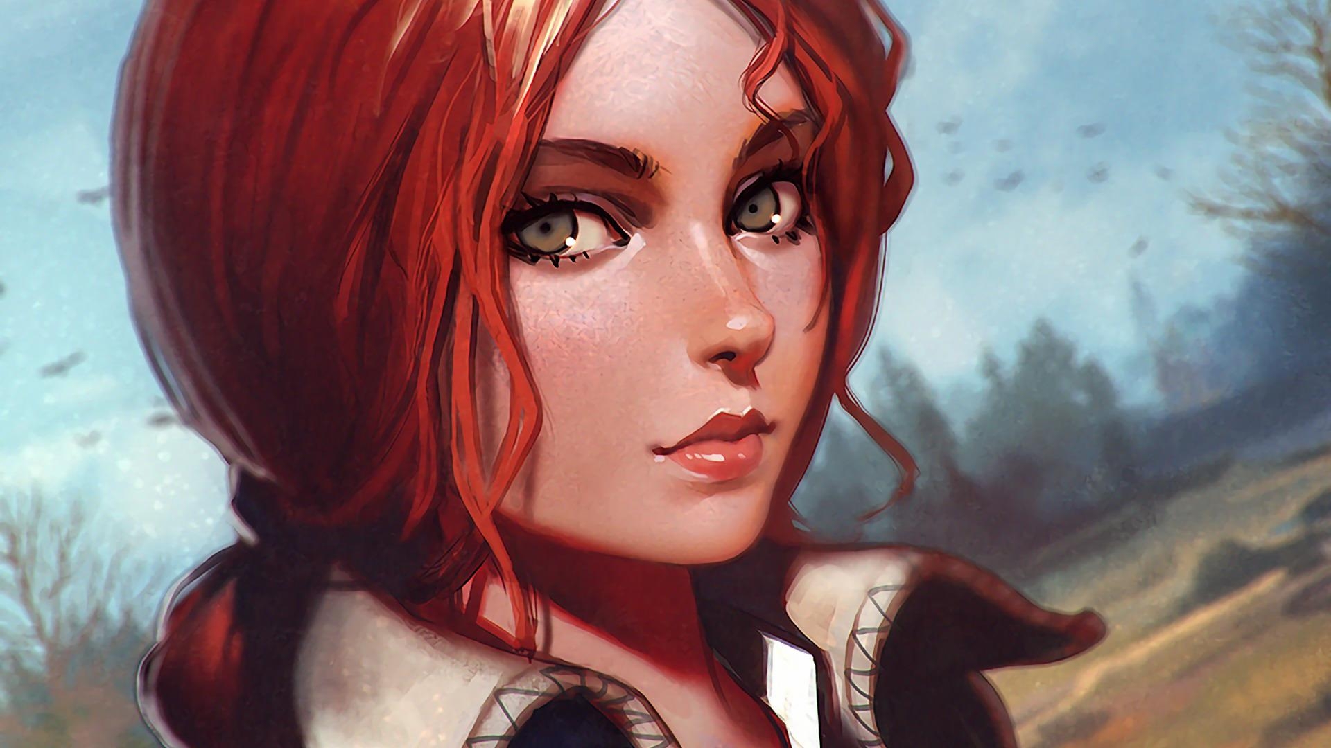 1920x1080  ilya kuvshinov triss merigold drawing the witcher, Desktop