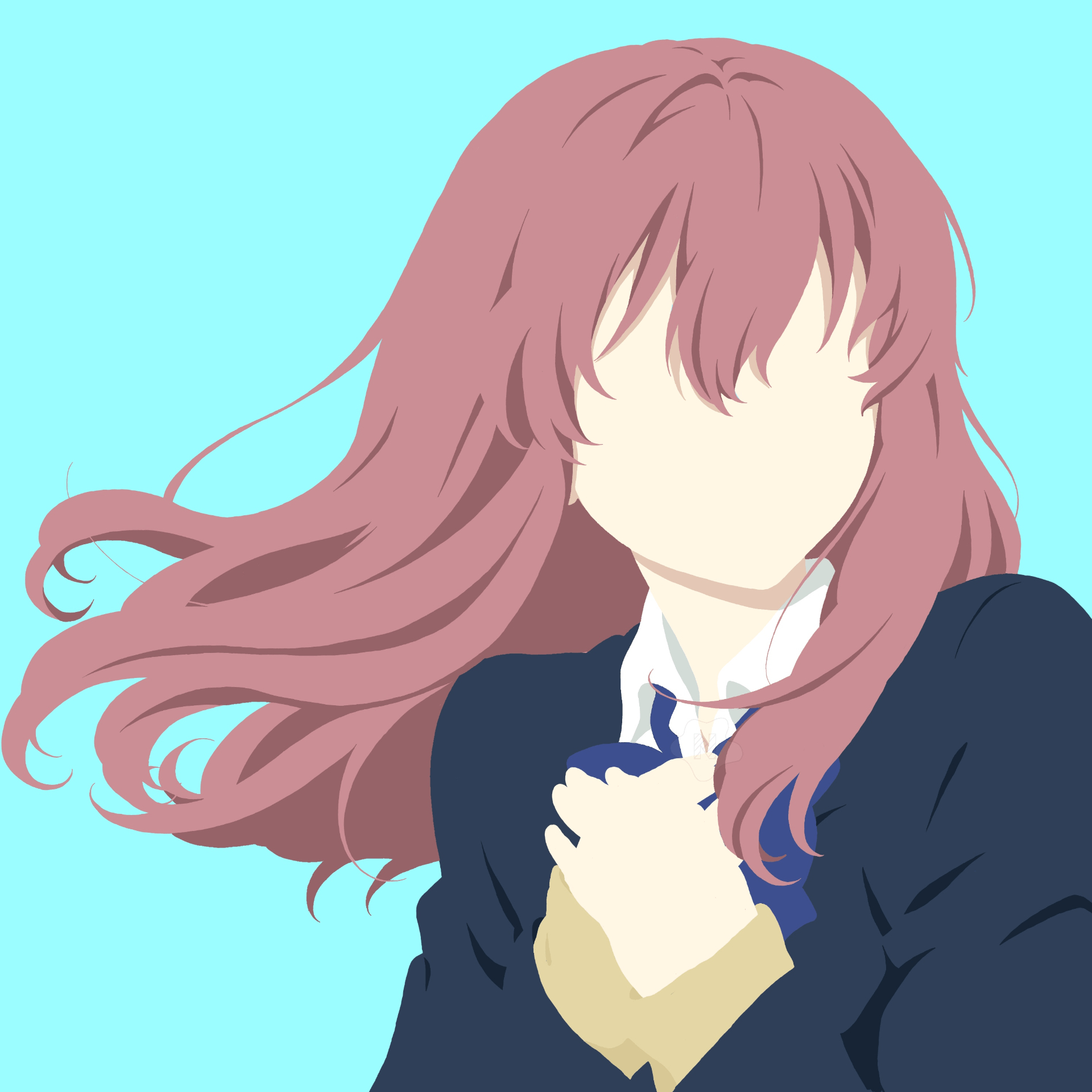 1920x1920 Minimalist Shouko Nishimiya, Phone