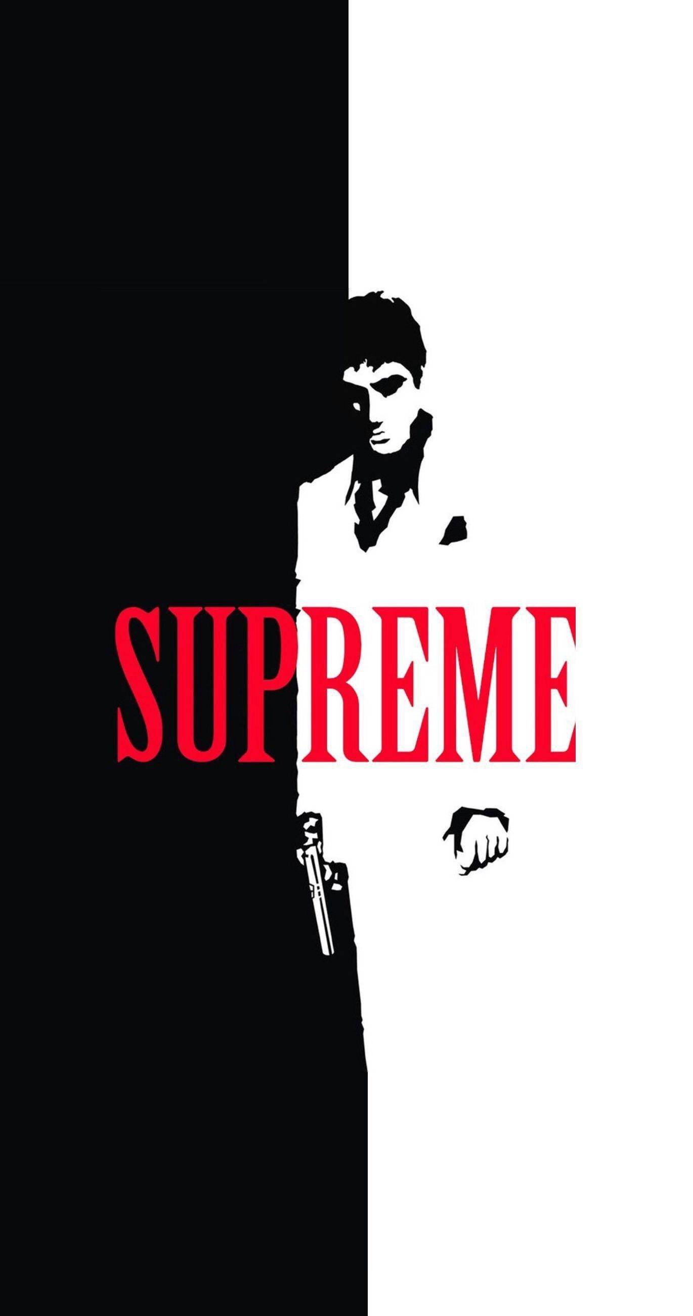 1370x2610 Scarface x Supreme Split IPhone Wallpaper. Supreme iphone wallpaper, Supreme wallpaper, Bape wallpaper iphone, Phone