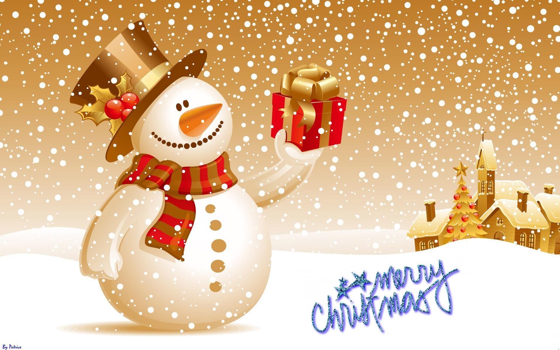 1920x1200 Cute Animated Merry Christmas Wallpaper, Desktop