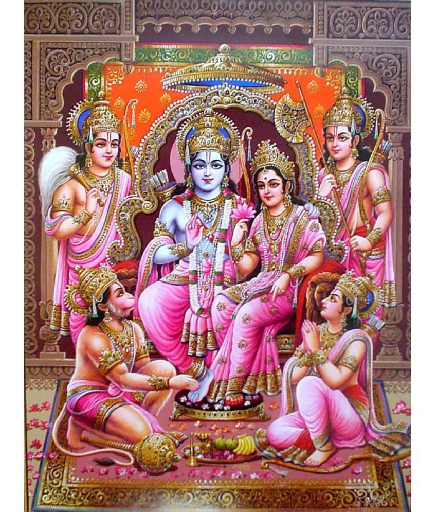 850x1000 MAHALAXMI ART & CRAFT GOD'S RAM DARBAR Paper Wall Poster Without, Phone