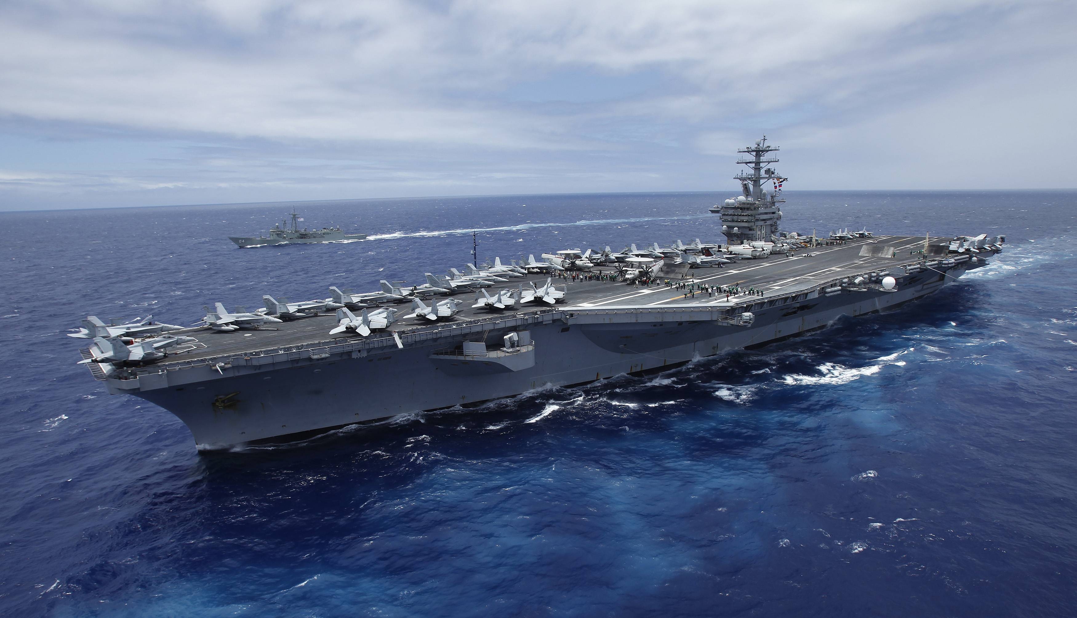 3500x2010 USS Nimitz Supercarrier of United States Navy Wallpaper 3742, Desktop