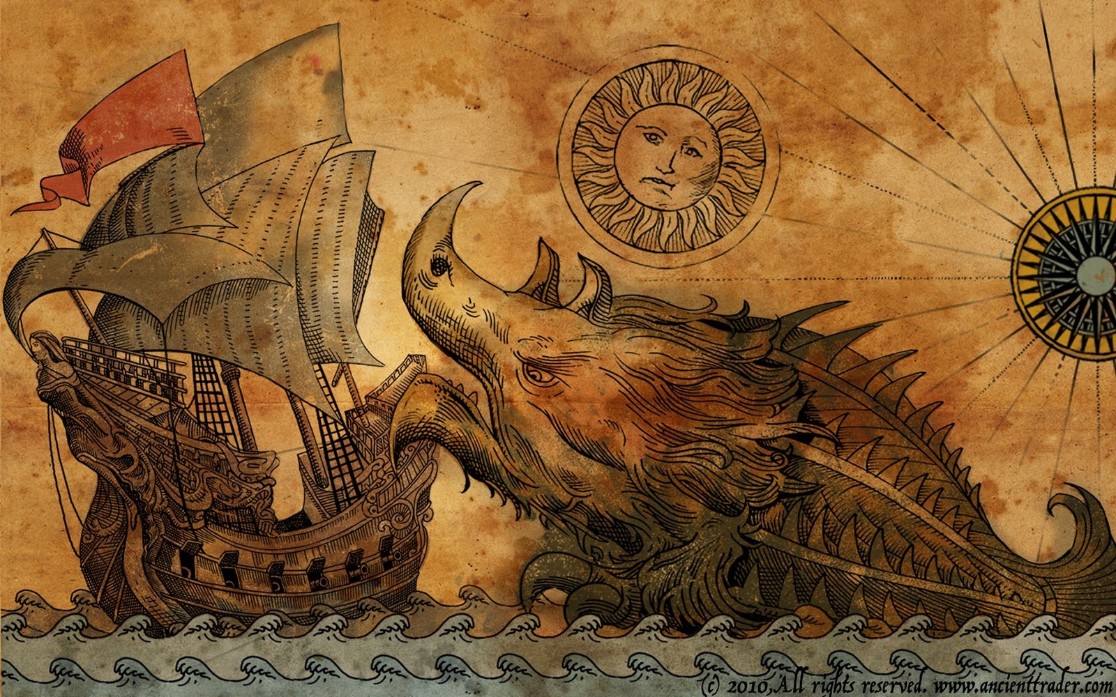 1600x1000 Title Fortune Winds Paintings Of Sea Monsters HD Wallpaper, Desktop