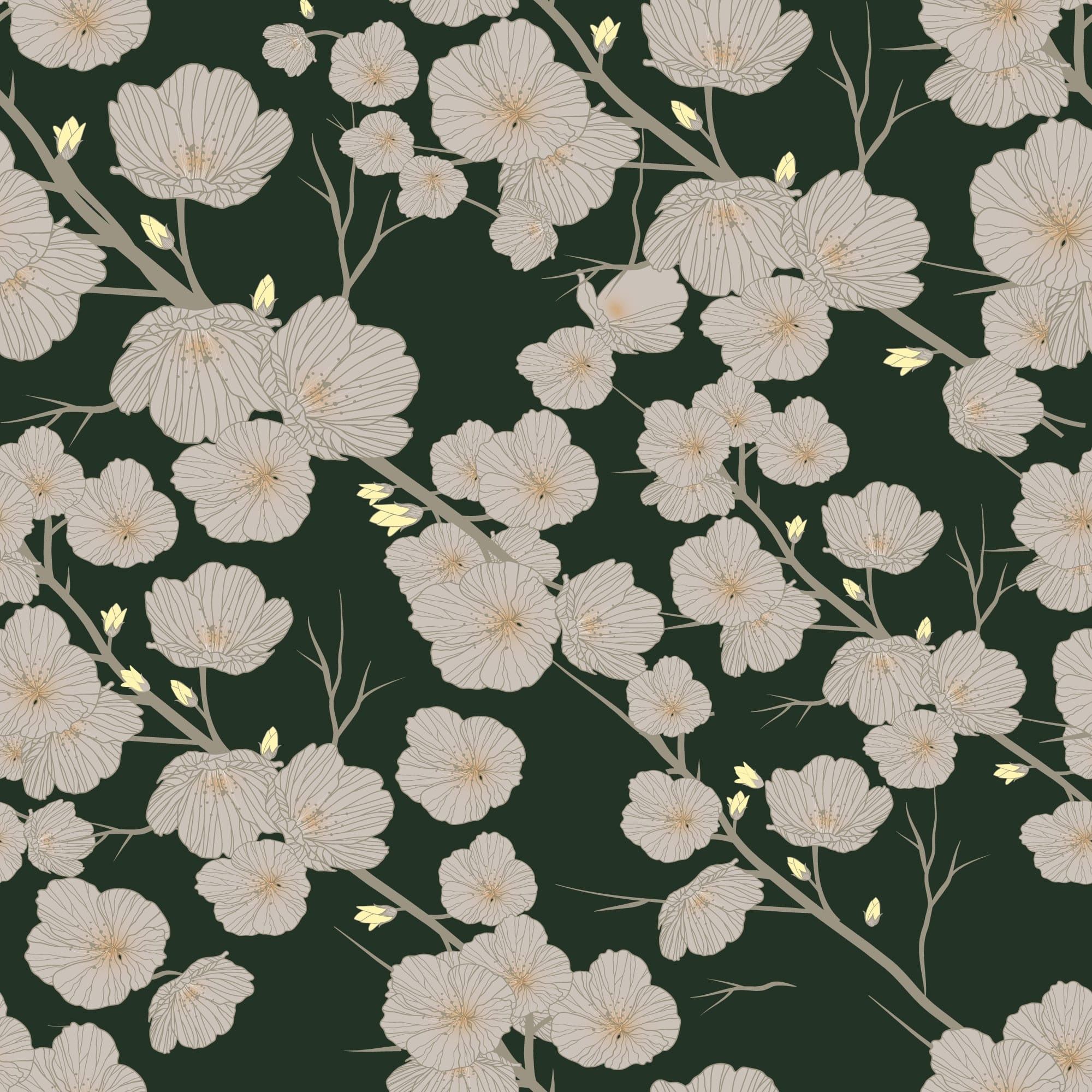 2000x2000 Green Aesthetic Floral Wallpaper And Stick Or Non Pasted, Phone