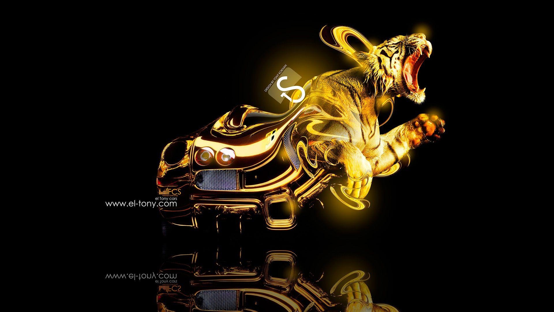 1920x1080 Bugatti Veyron Gold Tiger Fantasy Car 2013 HD Wallpaper Design By, Desktop