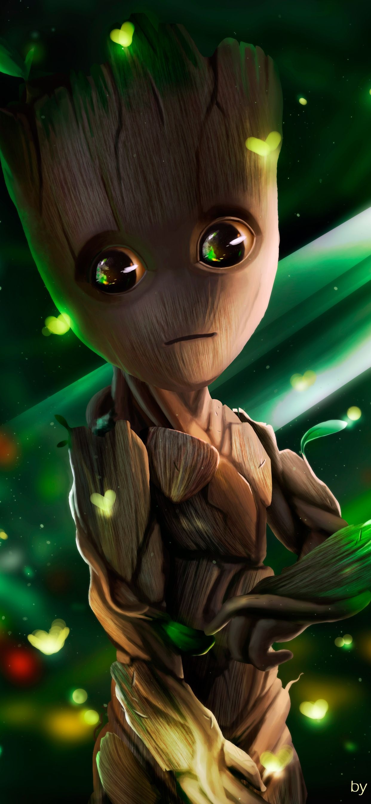 1250x2690 Baby Groot Art HD iPhone XS MAX HD 4k Wallpaper, Image, Phone