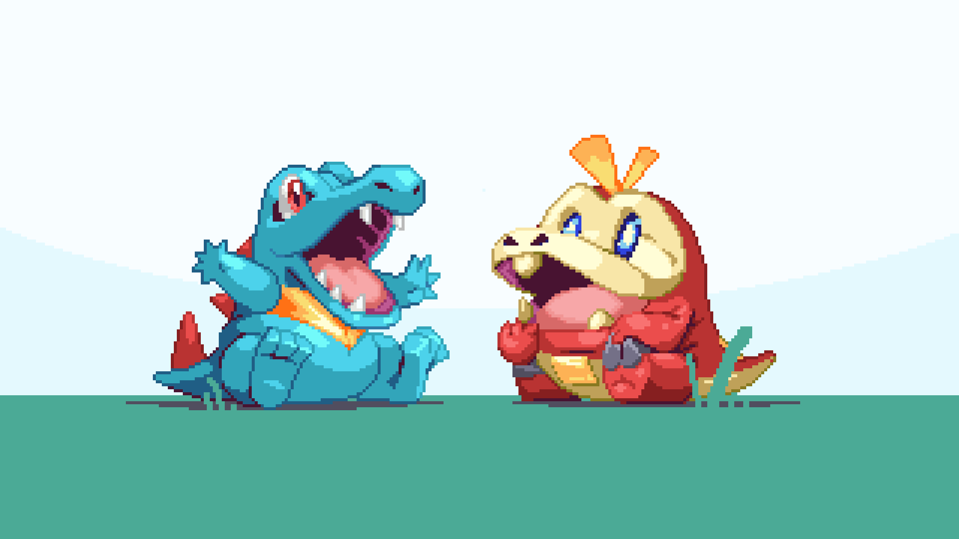 1920x1080 alisdaiross (pixel_dad) + totodile chilling, Desktop