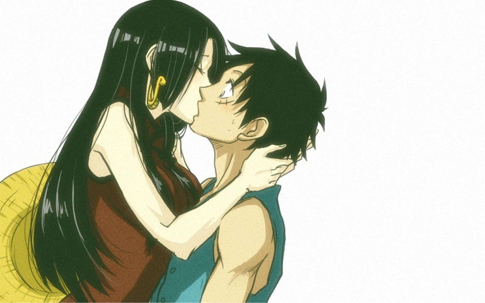 1920x1200 One Piece Anime Kissing Boa Hancock Monkey D Luffy Hancock X, Desktop