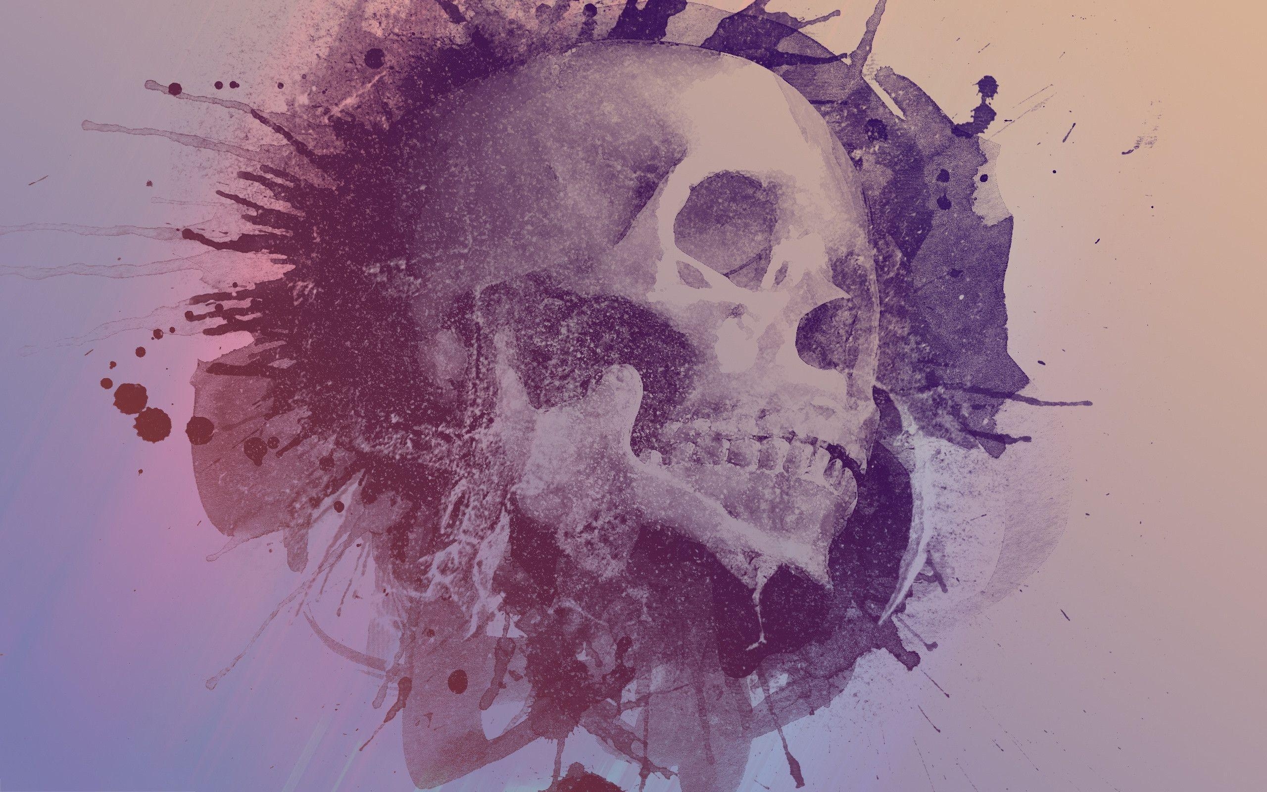 2560x1600 Skull art watercolor Wallpaper, Desktop