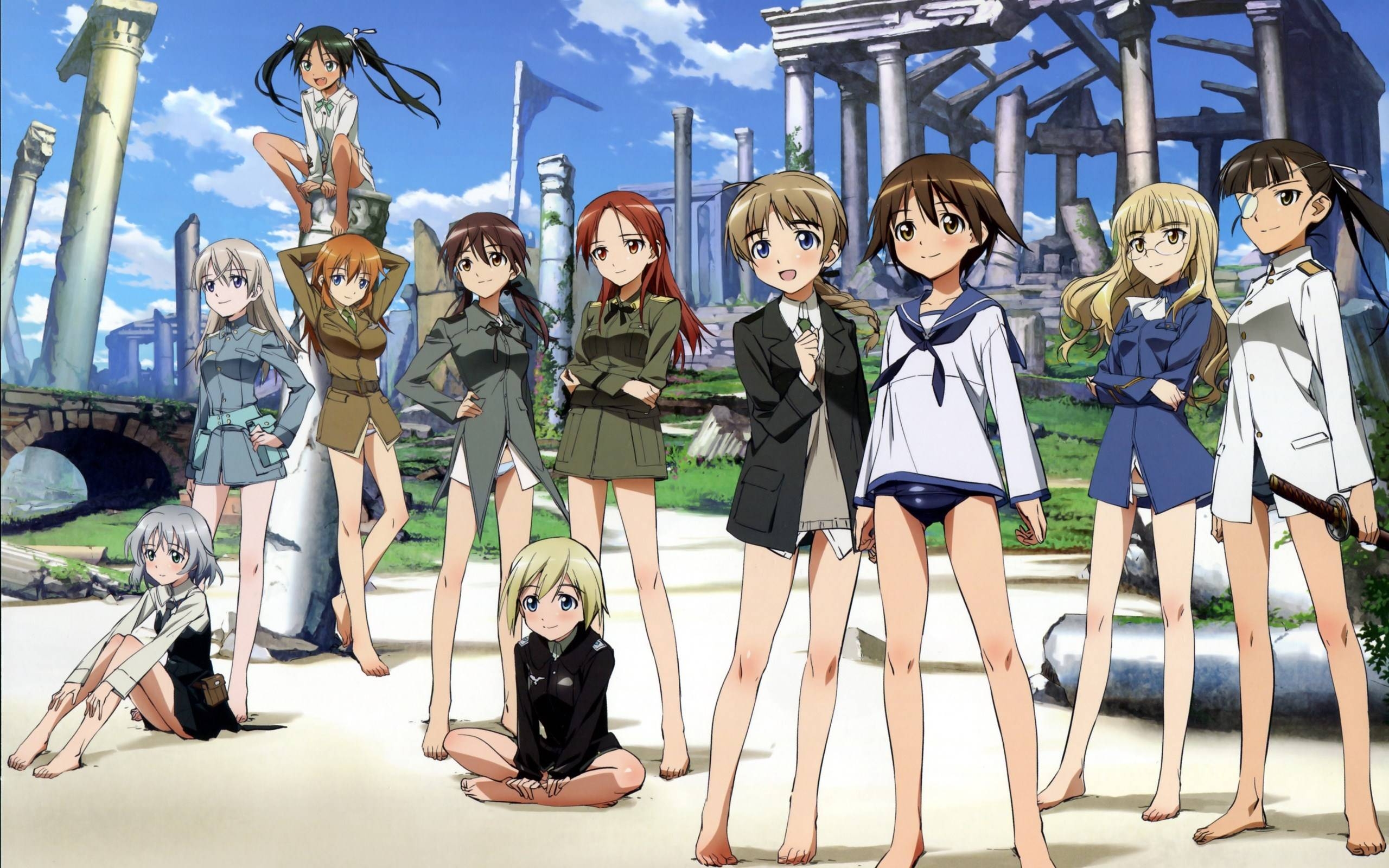 2560x1600 Strike Witches Wallpaper Clostermann, Francesca Lucchini, Desktop