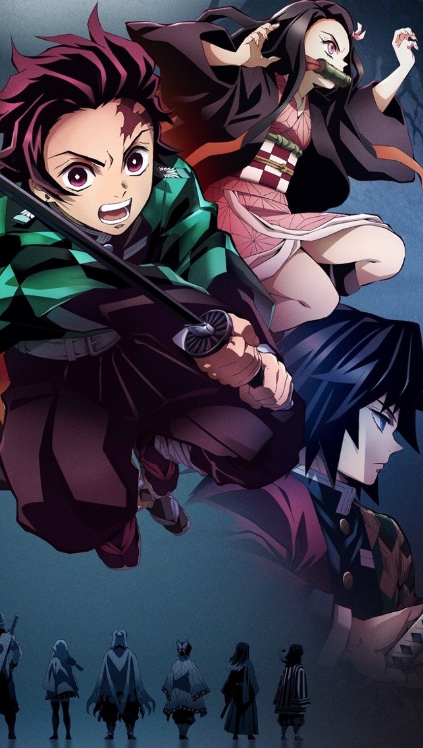 860x1530 The Characters from Demon Slayer: Kimetsu no Yaiba Anime Wallpaper Full HD, Phone