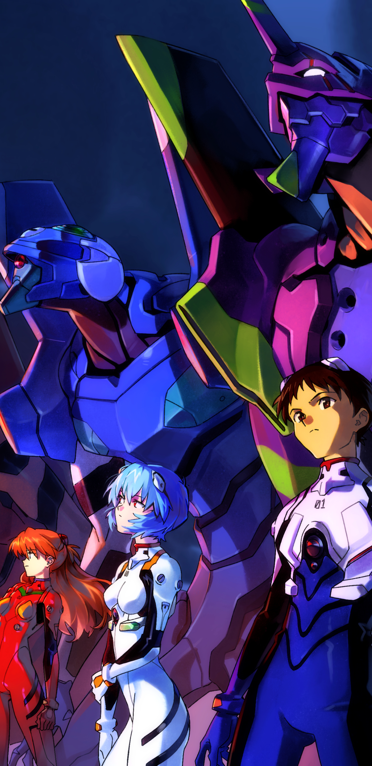 1440x2960 Wallpaper / Anime Neon Genesis Evangelion Phone Wallpaper, Rei Ayanami, Shinji Ikari, Asuka Langley Sohryu,  free download, Phone