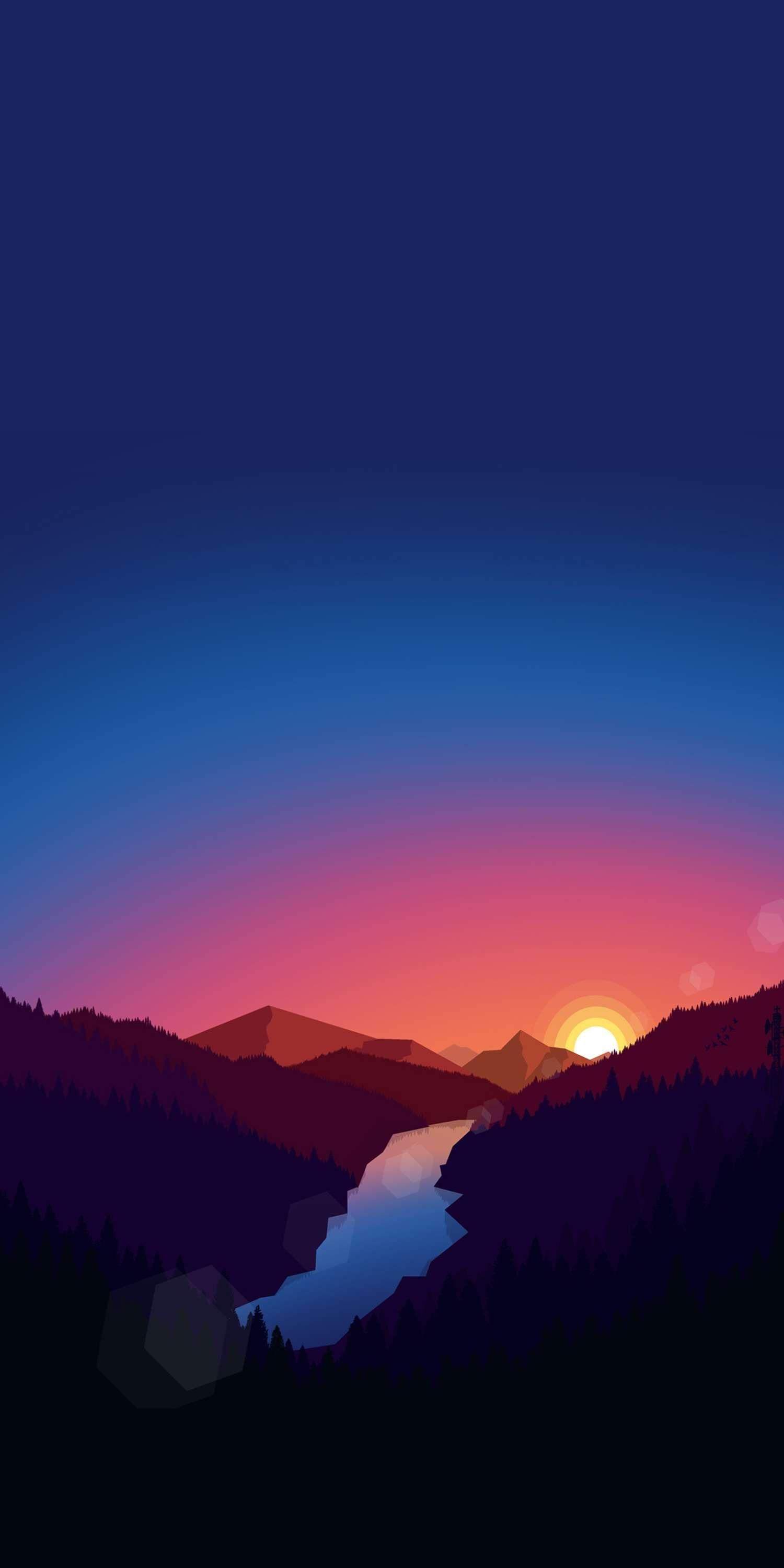 1500x3000 Sunrise View Minimal Nature iPhone Wallpaper in 2019, Phone