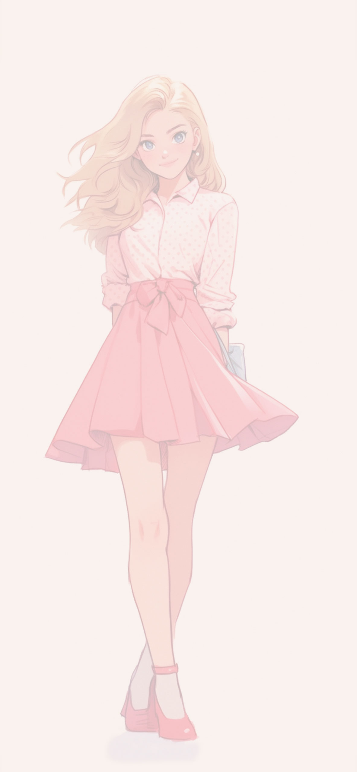 1190x2560 Preppy Girl Cartoon Art Wallpaper Girl Wallpaper iPhone, Phone