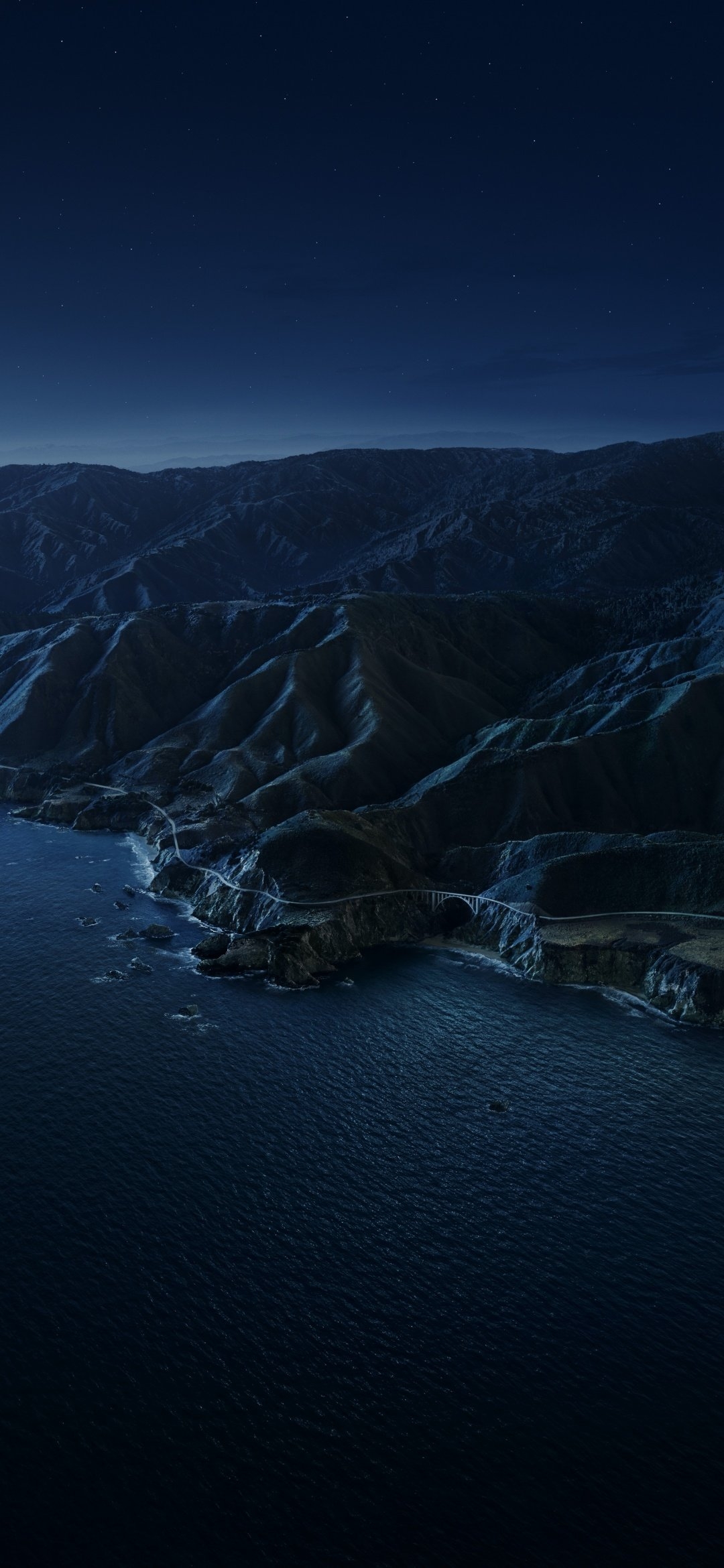 1080x2340 Big Sur Wallpaper 4K, 5K, Mountains, Night, Dark, Phone