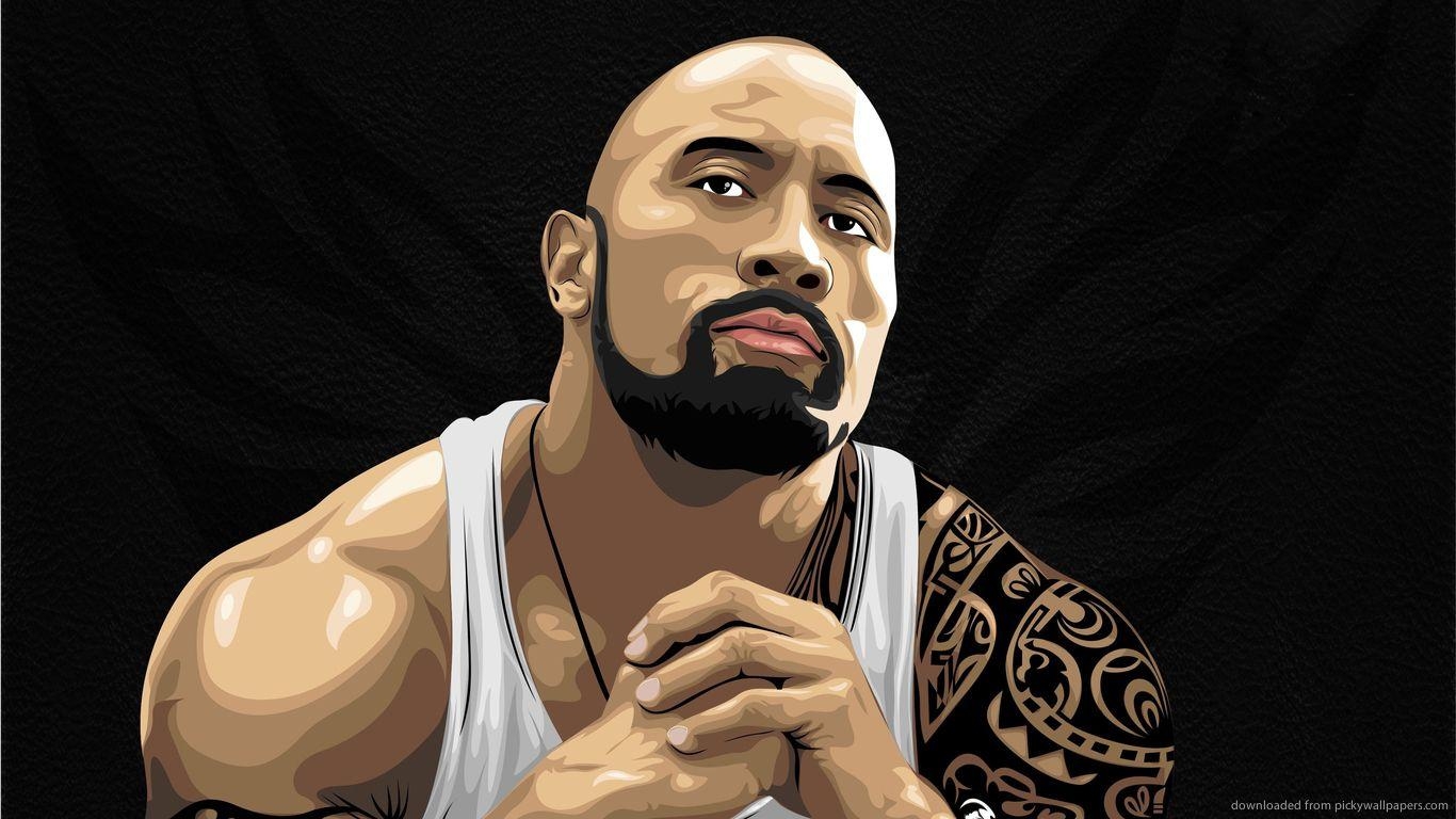 1370x770 Download  Dwayne Johnson Art Wallpaper, Desktop