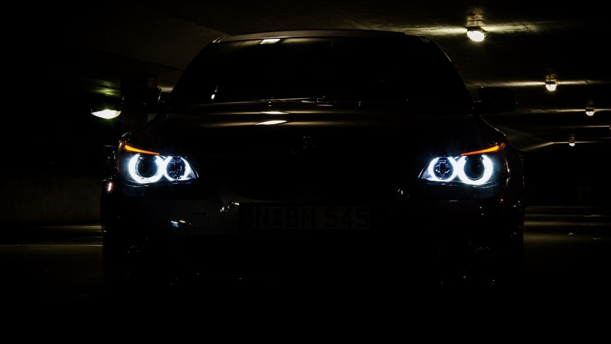 1250x700 BMW lights cars vehicles BMW 5 Series BMW E60 automobile bmw 5 eyes Angel Eyes wallpaperx1080, Desktop