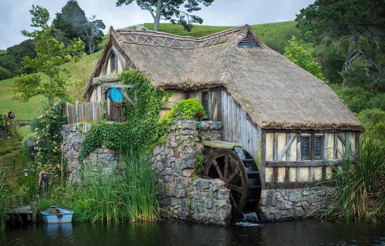 1340x850 Wallpaper Nature, Movie, Shir, The hobbit, Hobbiton, Water, Desktop