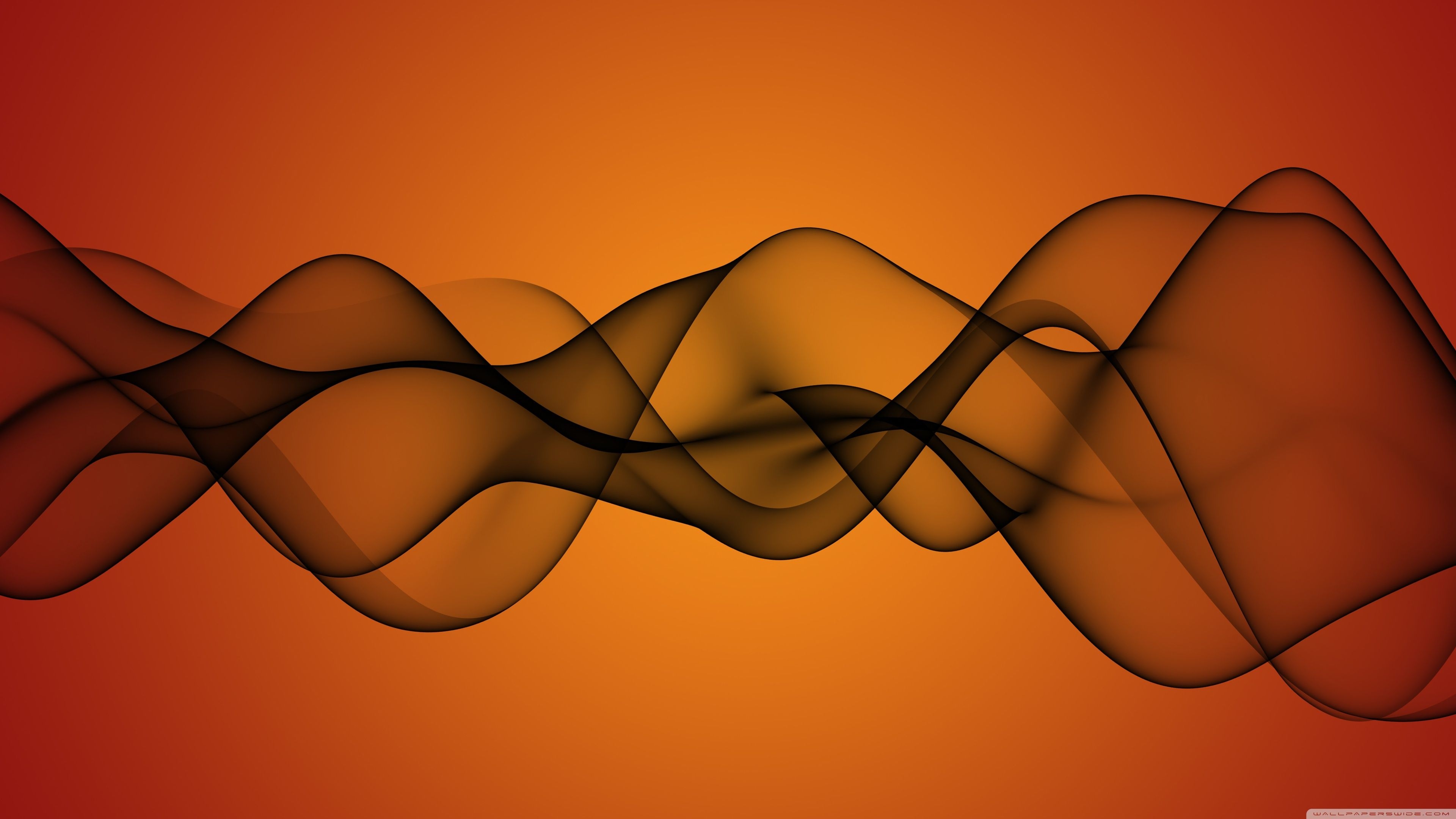 3840x2160 Transparent Waves On Orange Background Ultra HD Desktop Background Wallpaper for 4K UHD TV, Tablet, Desktop