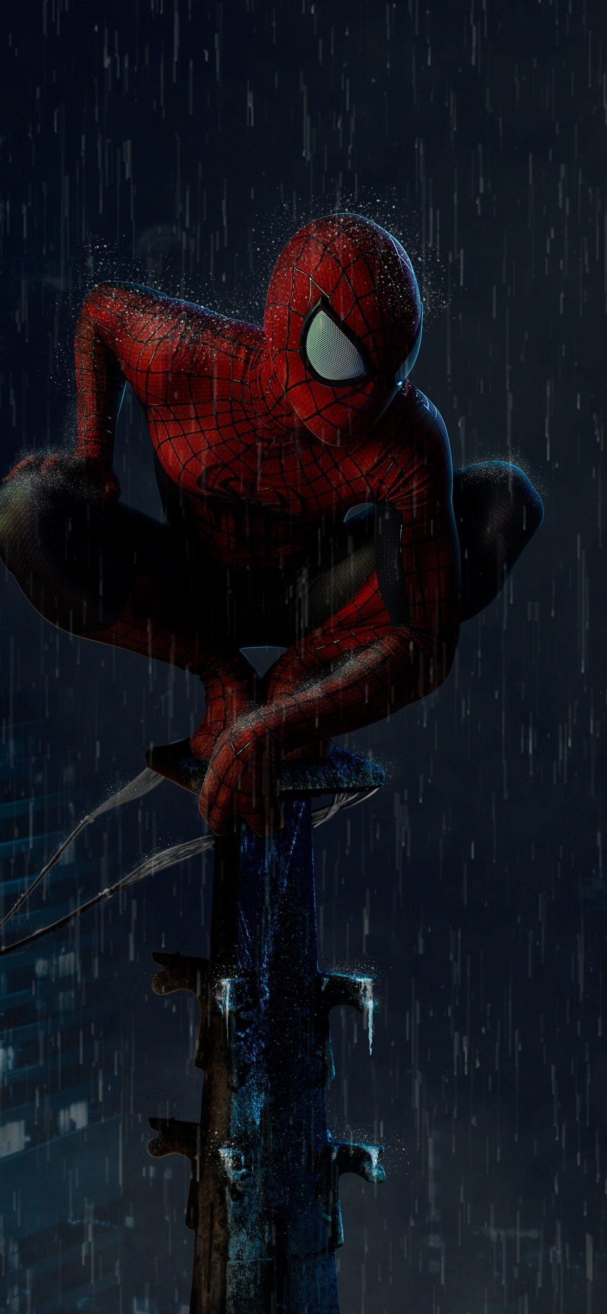 1250x2690 Spider Man Wallpaper 4K, Rain, Graphics CGI, Phone