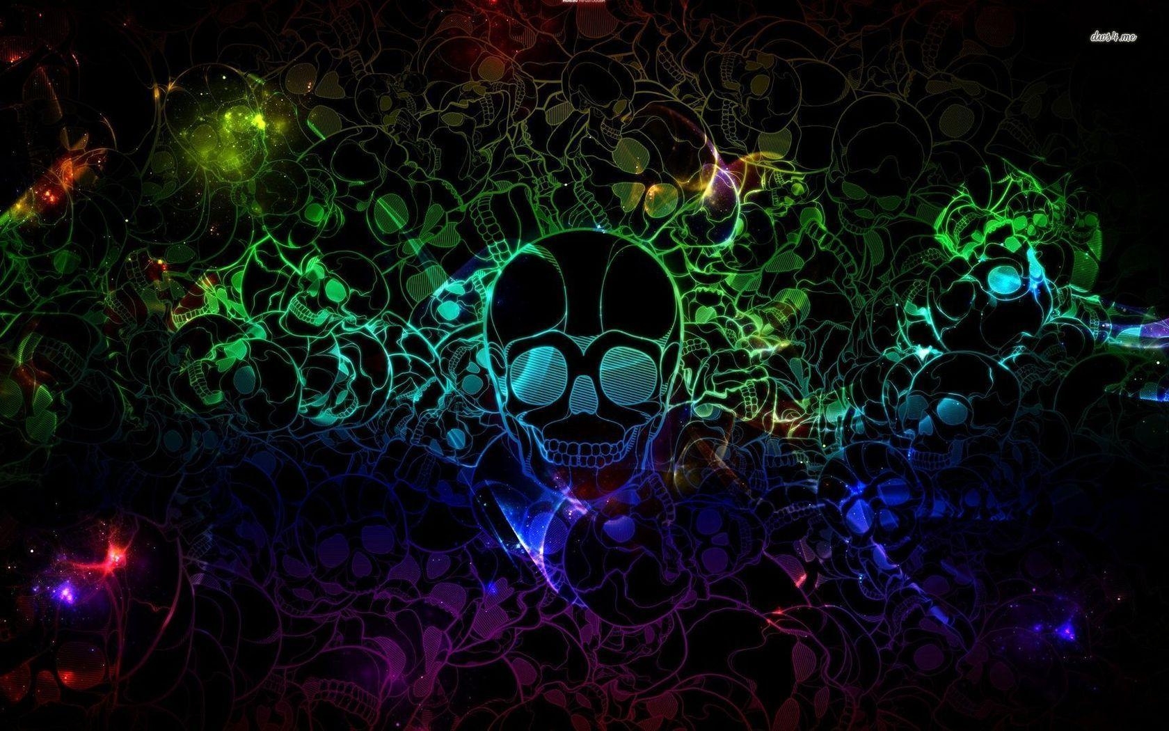 1680x1050 Neon skulls HD wallpaper. Skull wallpaper, Cool desktop wallpaper, Cool wallpaper for laptop, Desktop